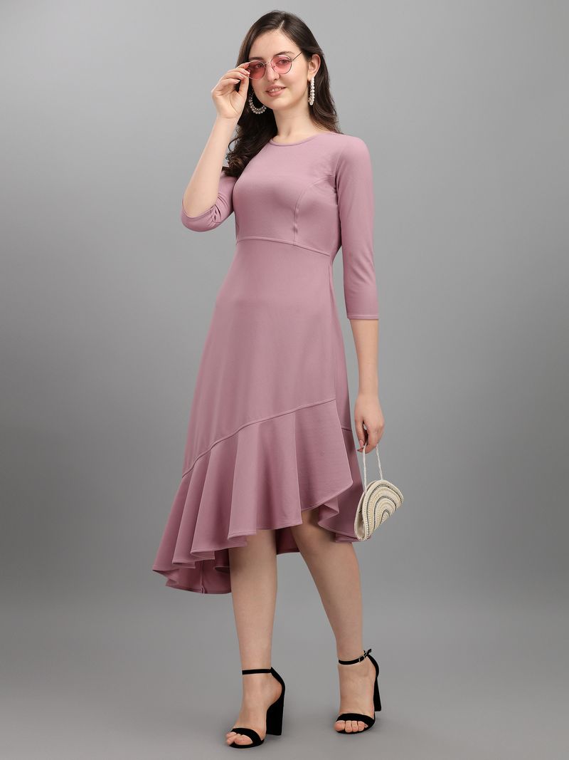 Purvaja Women's Purple Fit and Flare Dress Purvaja Women's Purple Fit and Flare Dress