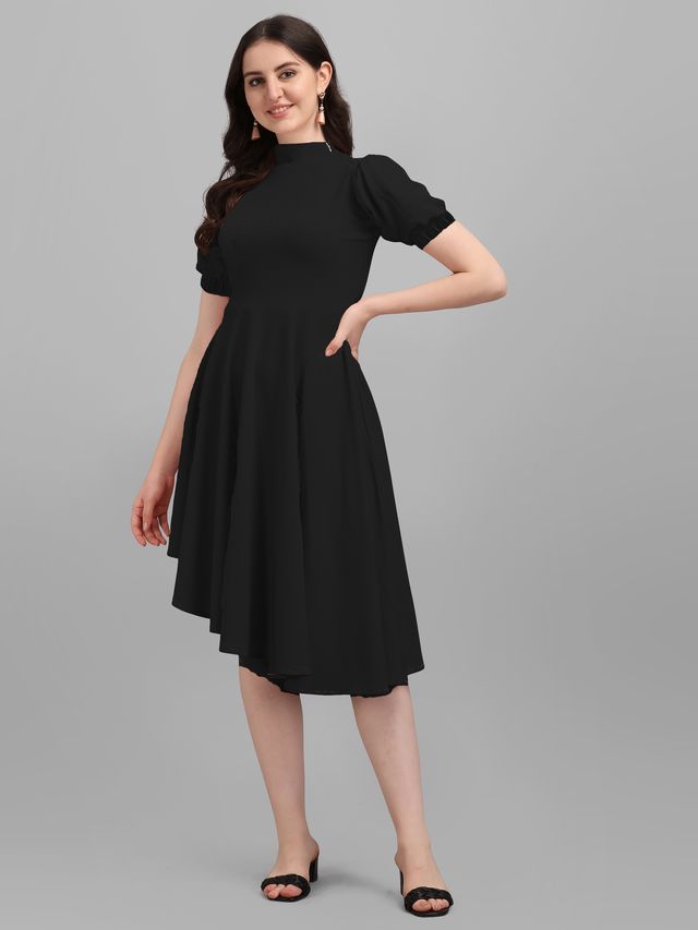 Purvaja Women's Black Fit and Flare Dress Purvaja Women's Black Fit and Flare Dress