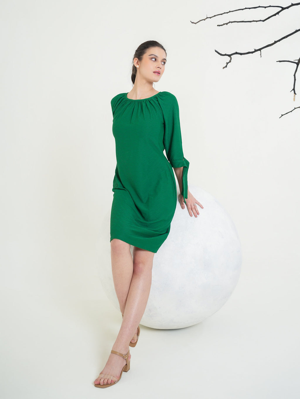 Round Neck A-Line Dress