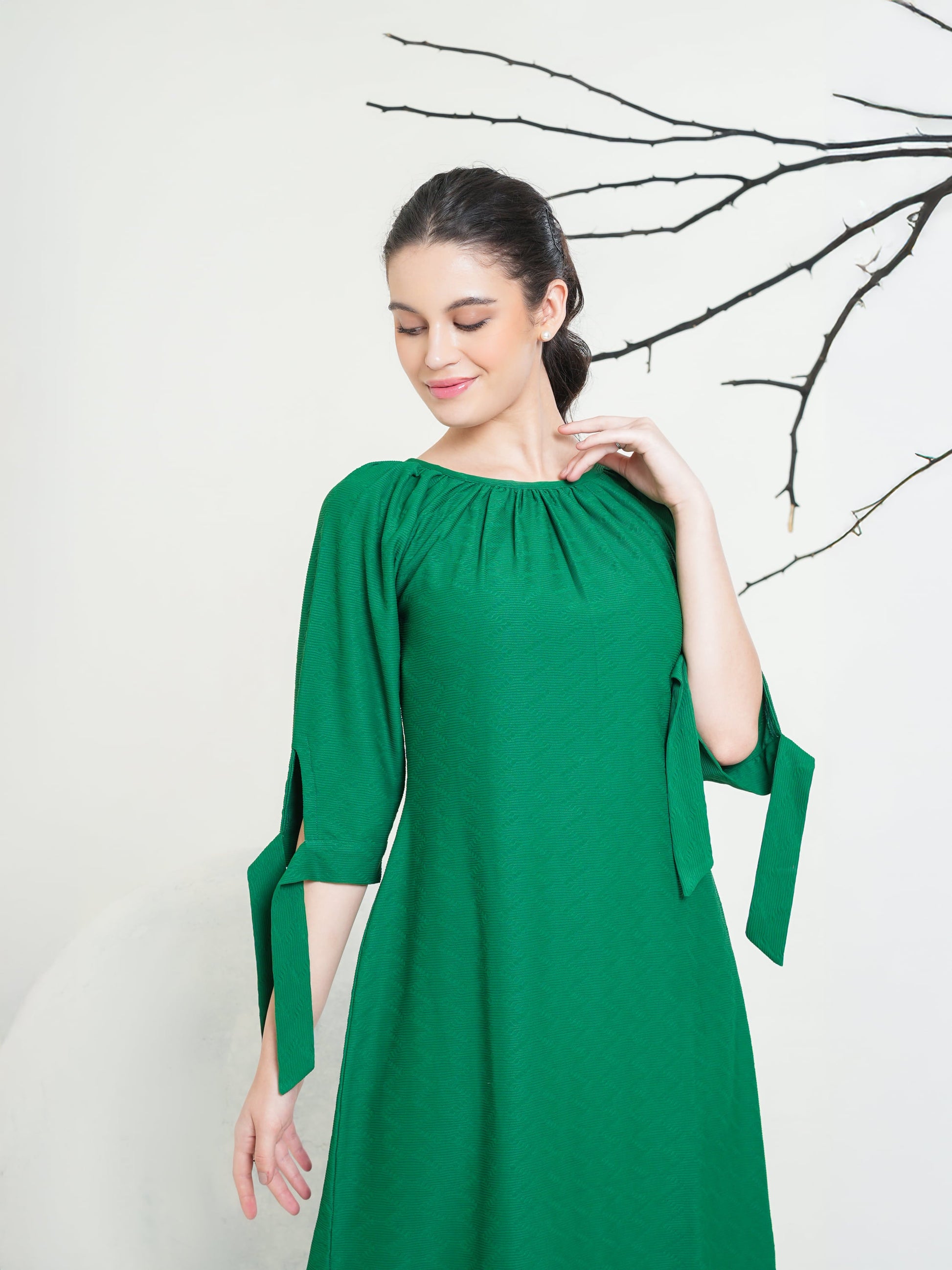 Round Neck A-Line Dress