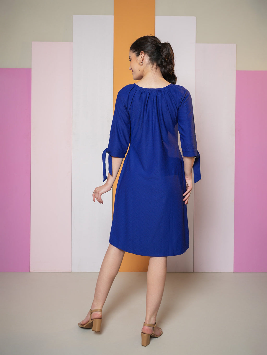 Round Neck A-Line Dress