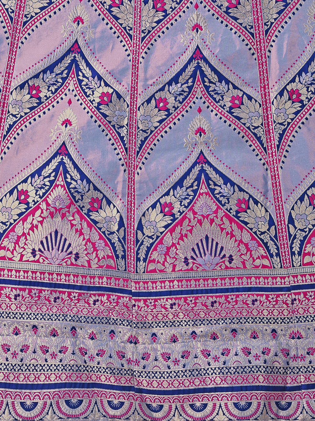 Double-Shaded Blue Lehenga Choli With Zari Woven Motifs