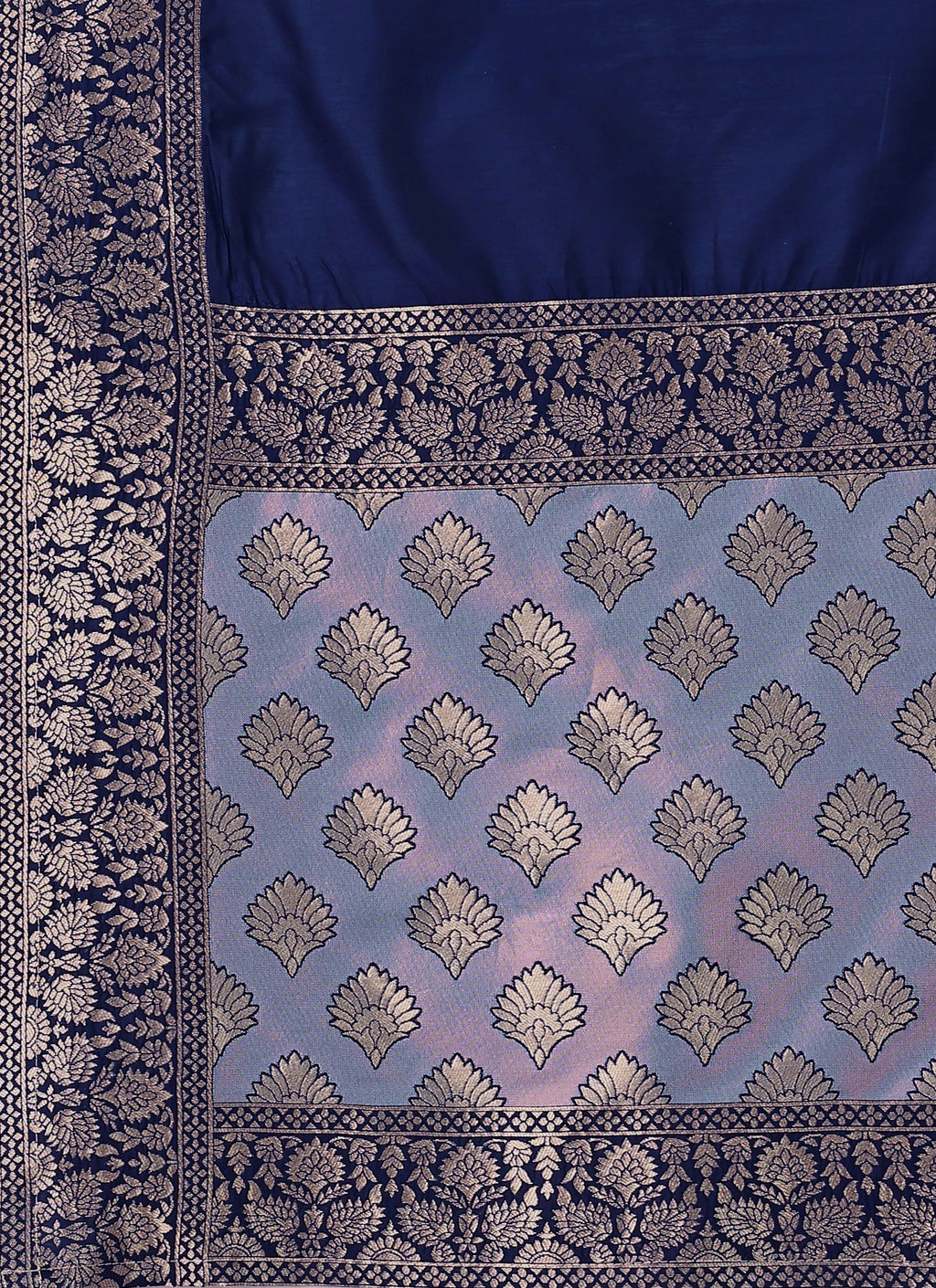 Double-Shaded Blue Lehenga Choli With Zari Woven Motifs