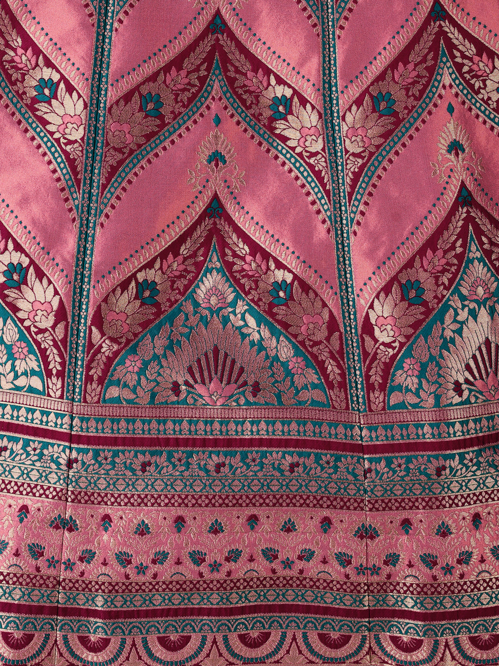 Double-Shaded Pink Lehenga Choli With Zari Woven Motifs