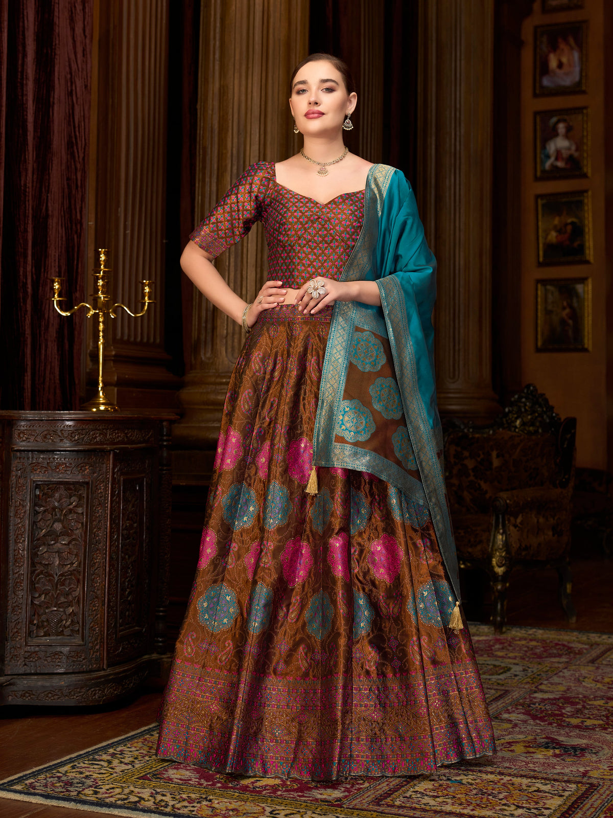 Bahaar-Brown Brown Lehenga Choli