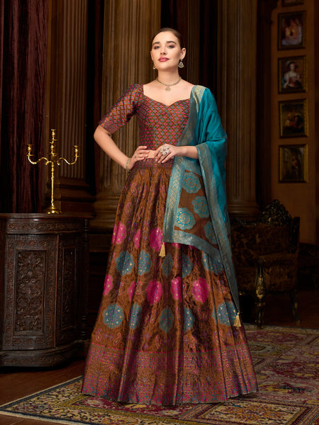 Bahaar-Brown Brown Lehenga Choli