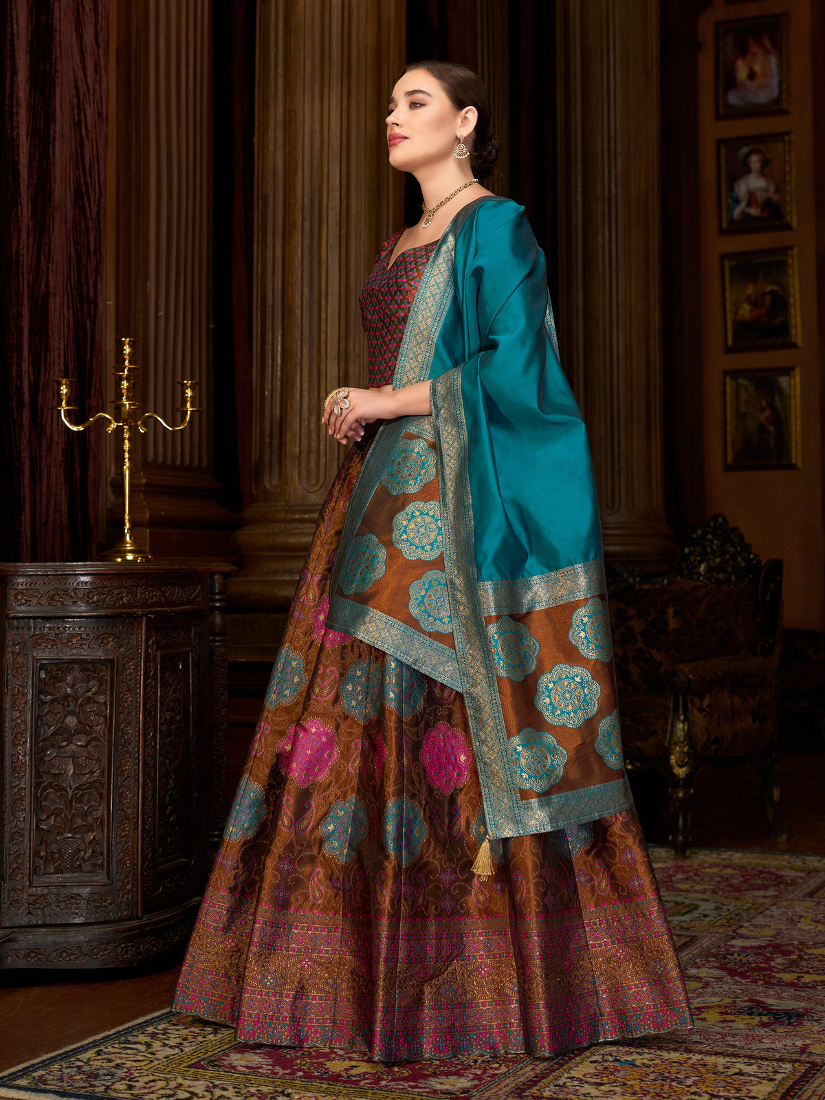 Bahaar-Brown Brown Lehenga Choli