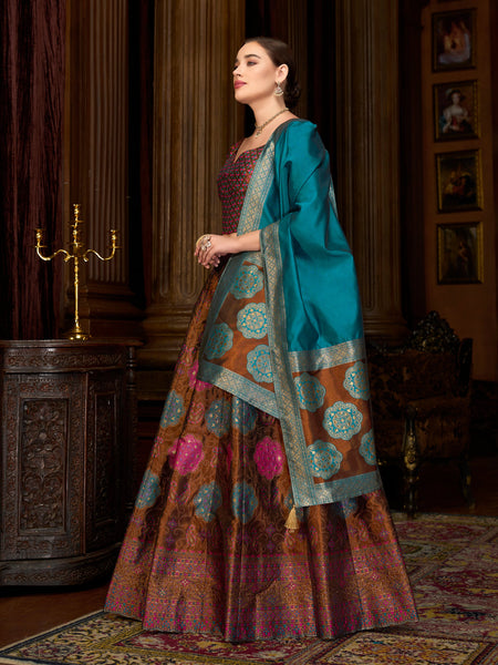 Bahaar-Brown Brown Lehenga Choli