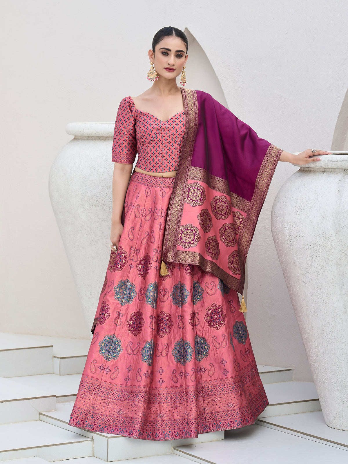Bahaar-Pink Pink Lehenga Choli