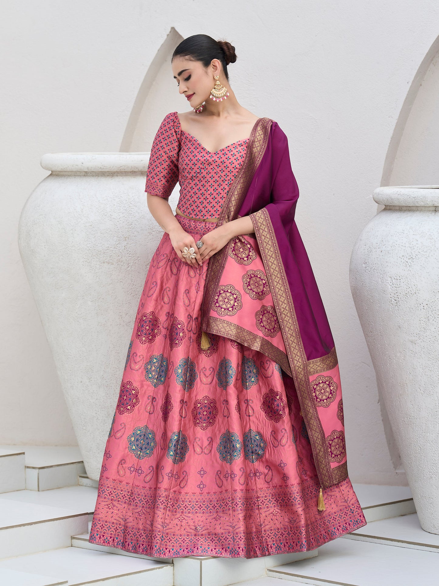 Bahaar-Pink Pink Lehenga Choli
