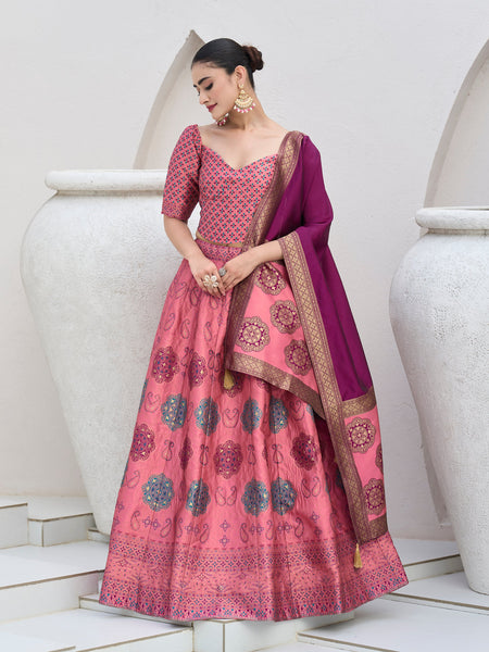 Bahaar-Pink Pink Lehenga Choli
