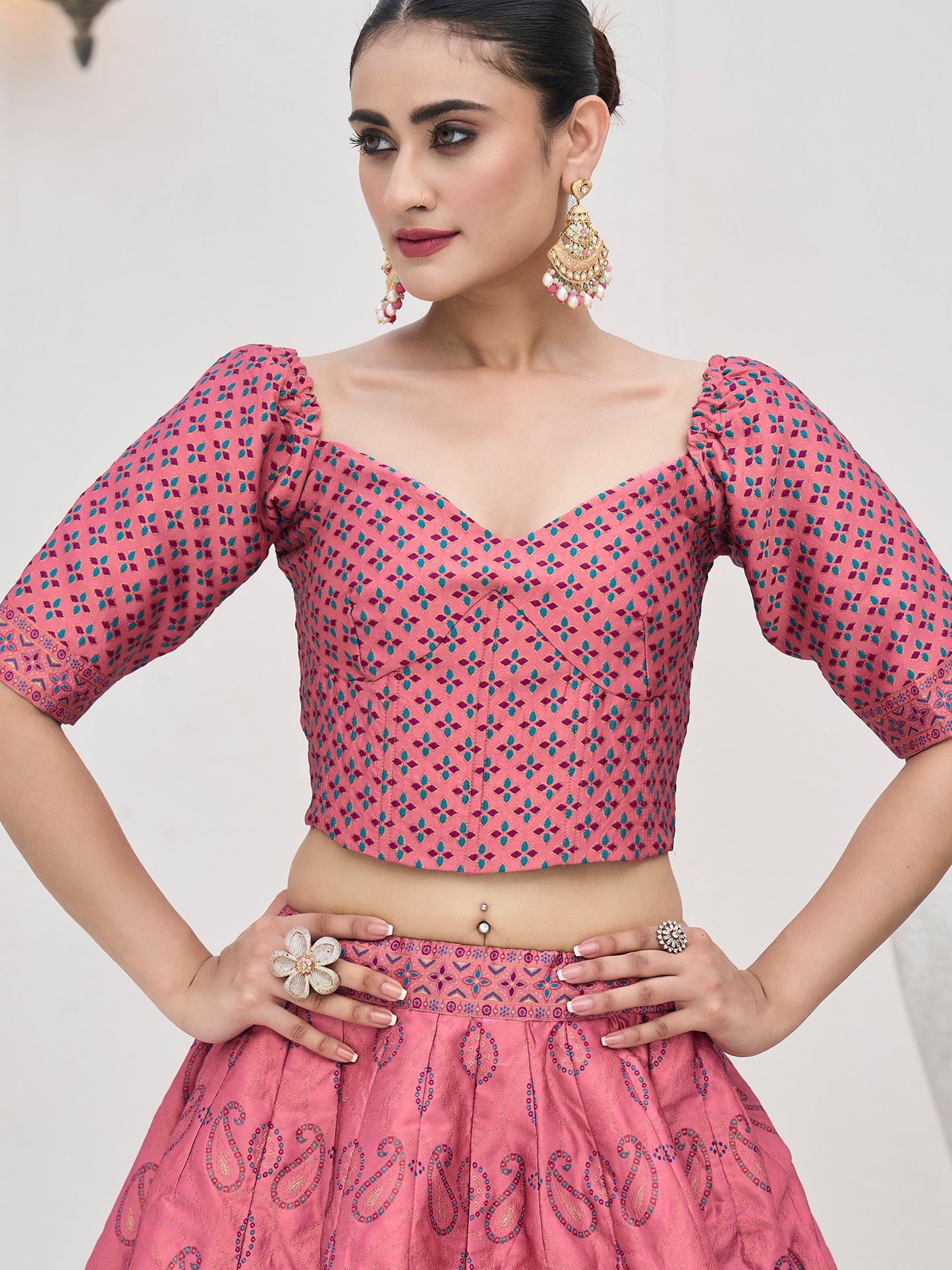 Bahaar-Pink Pink Lehenga Choli