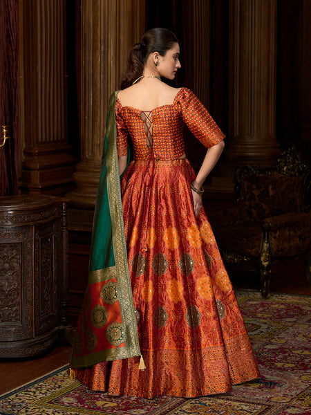 Bahaar-Rust Rust Lehenga Choli
