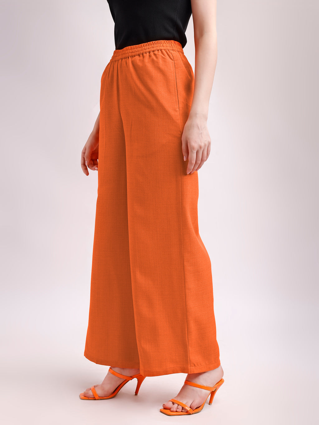 Below Knee Straight Solid Trouser