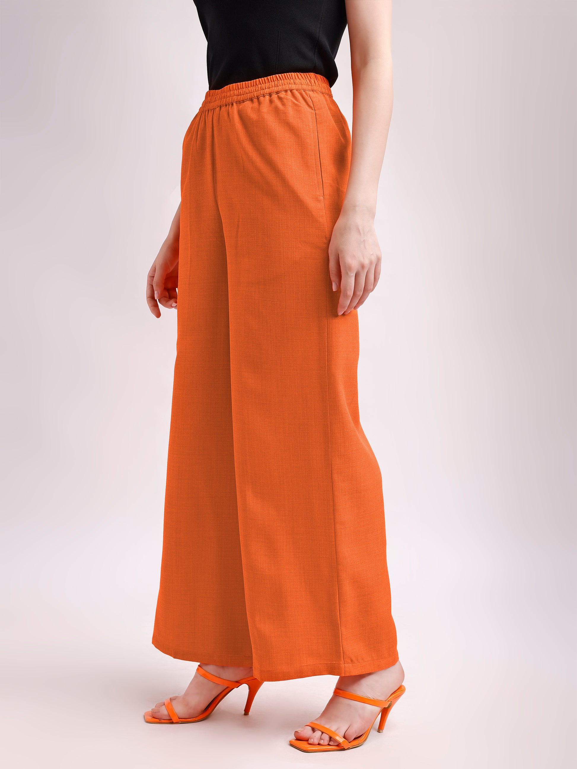 Below Knee Straight Solid Trouser