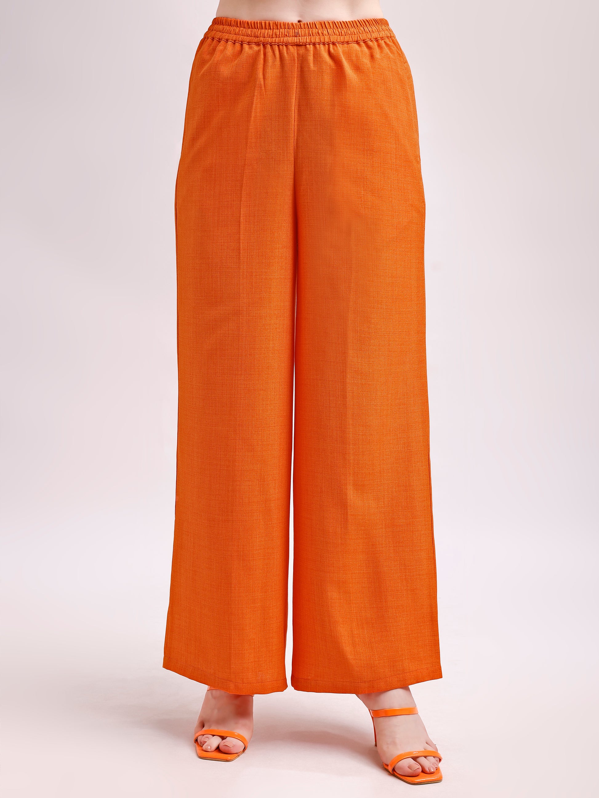 Below Knee Straight Solid Trouser