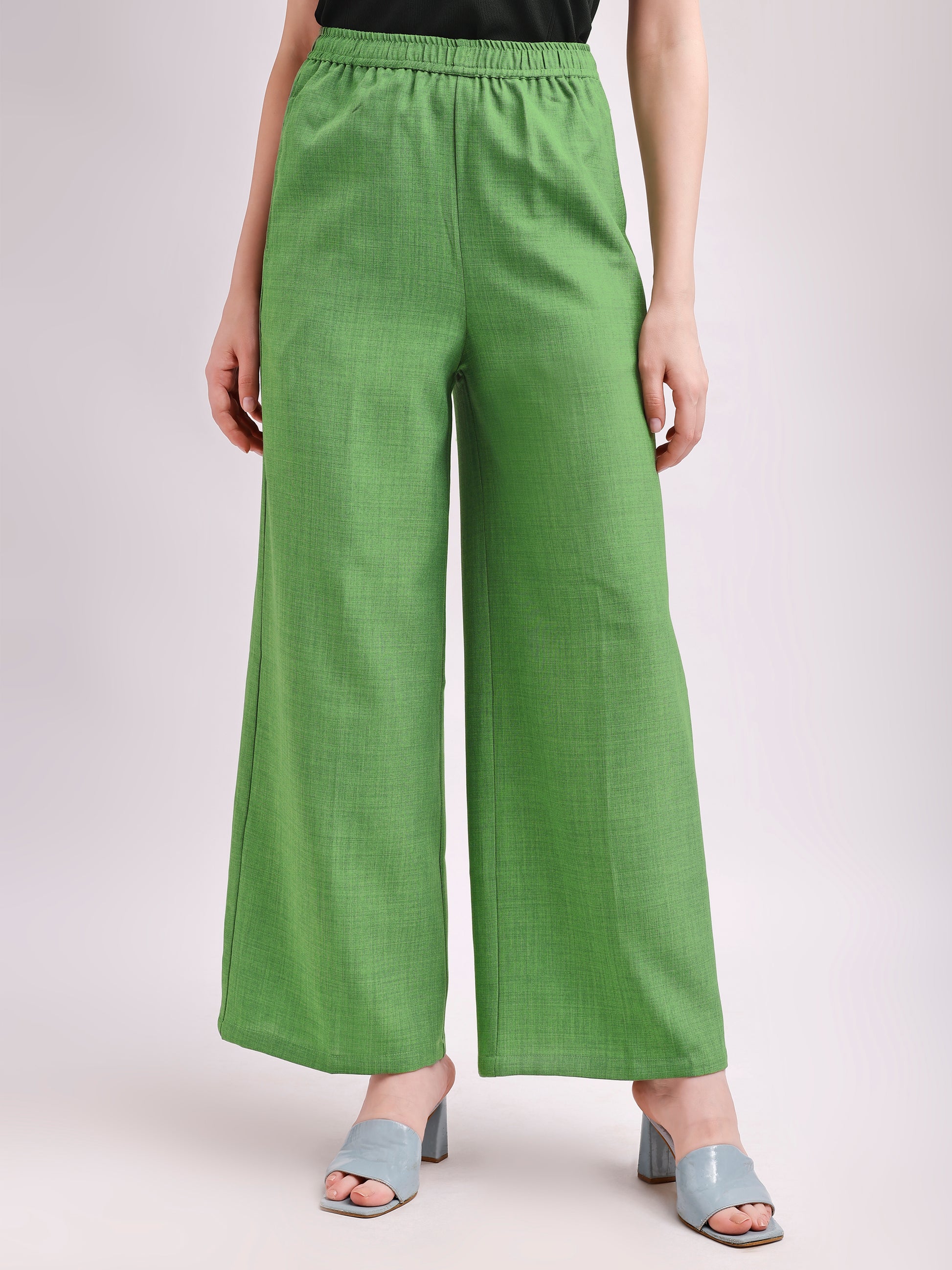 Below Knee Straight Solid Trouser