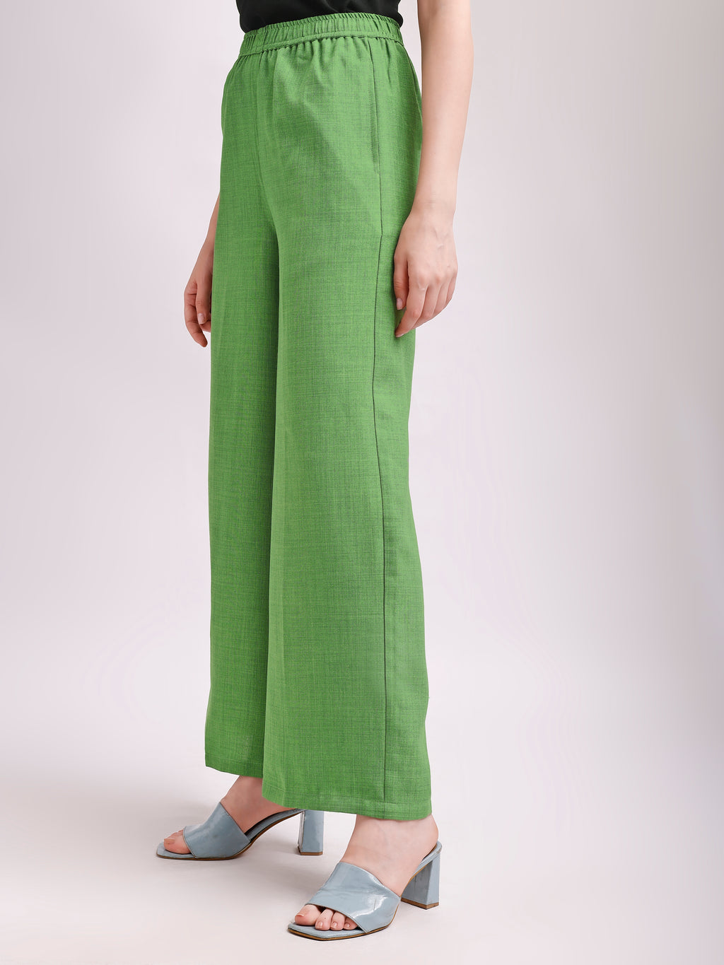 Below Knee Straight Solid Trouser