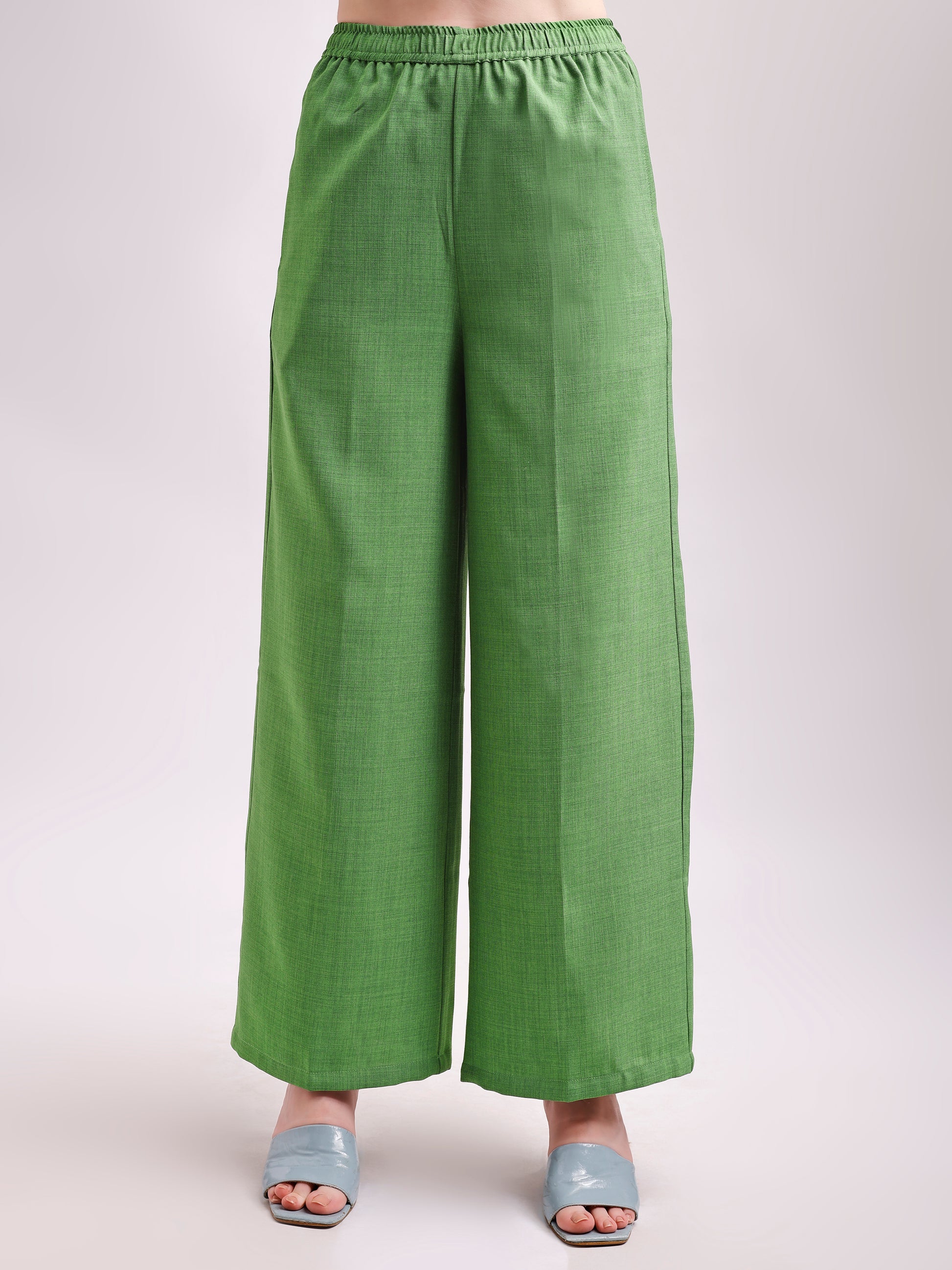 Below Knee Straight Solid Trouser