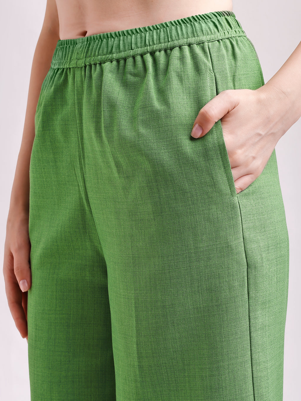 Below Knee Straight Solid Trouser