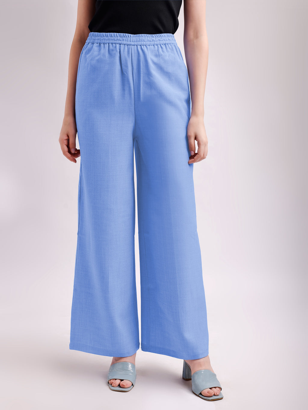 Below Knee Straight Solid Trouser