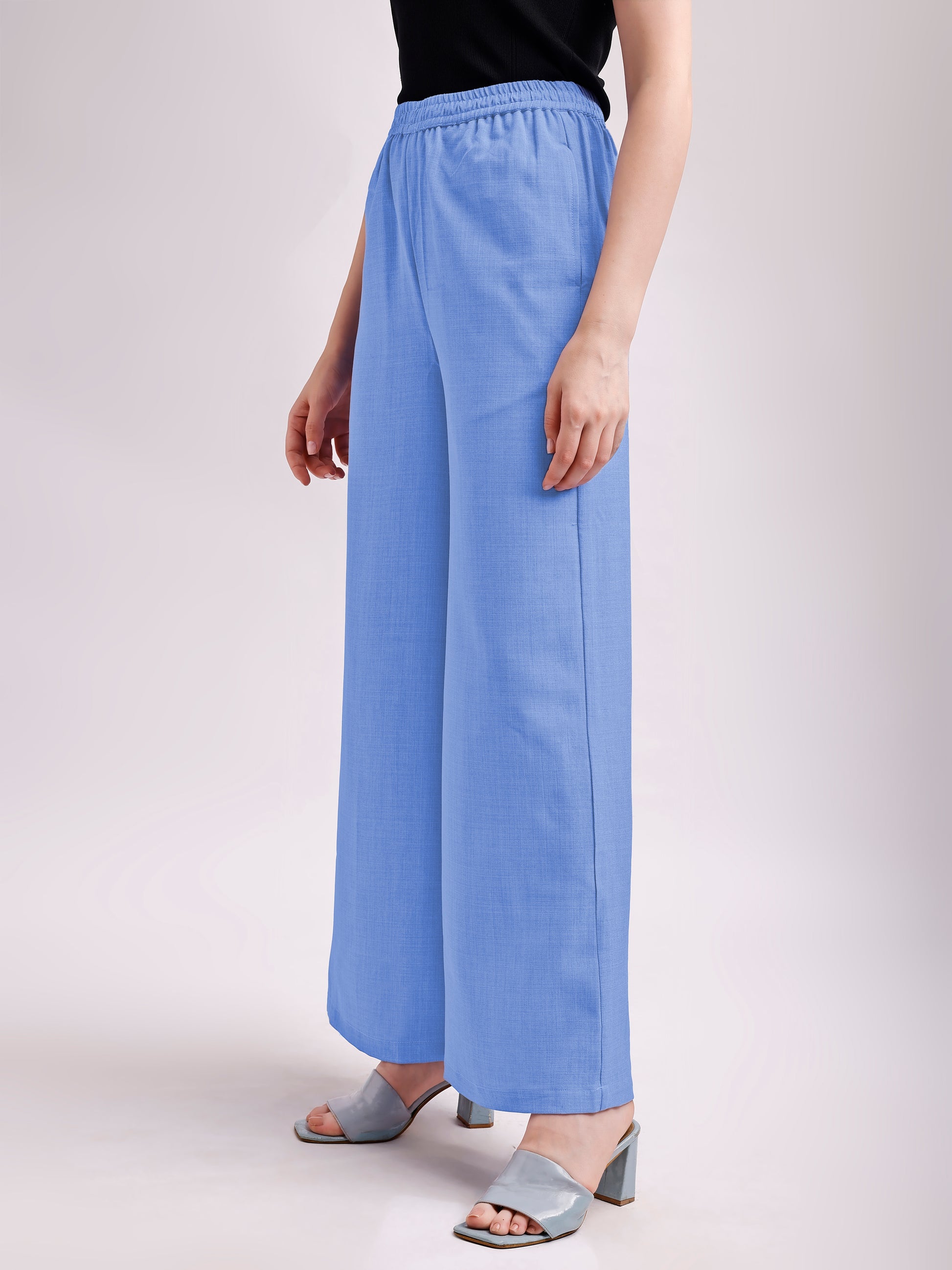 Below Knee Straight Solid Trouser