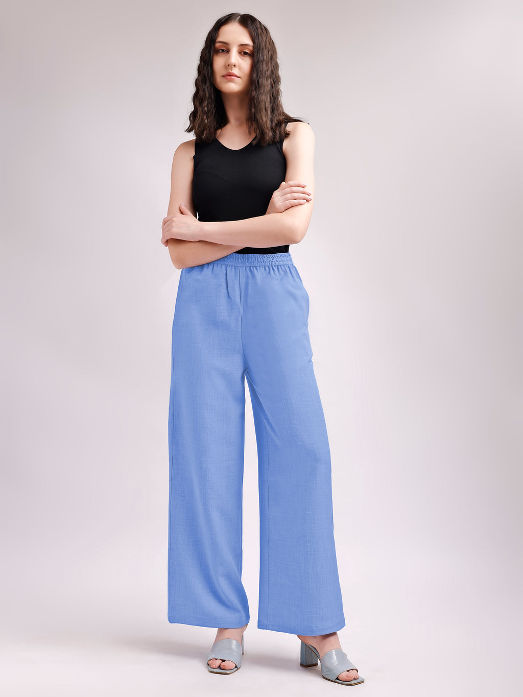 Below Knee Straight Solid Trouser