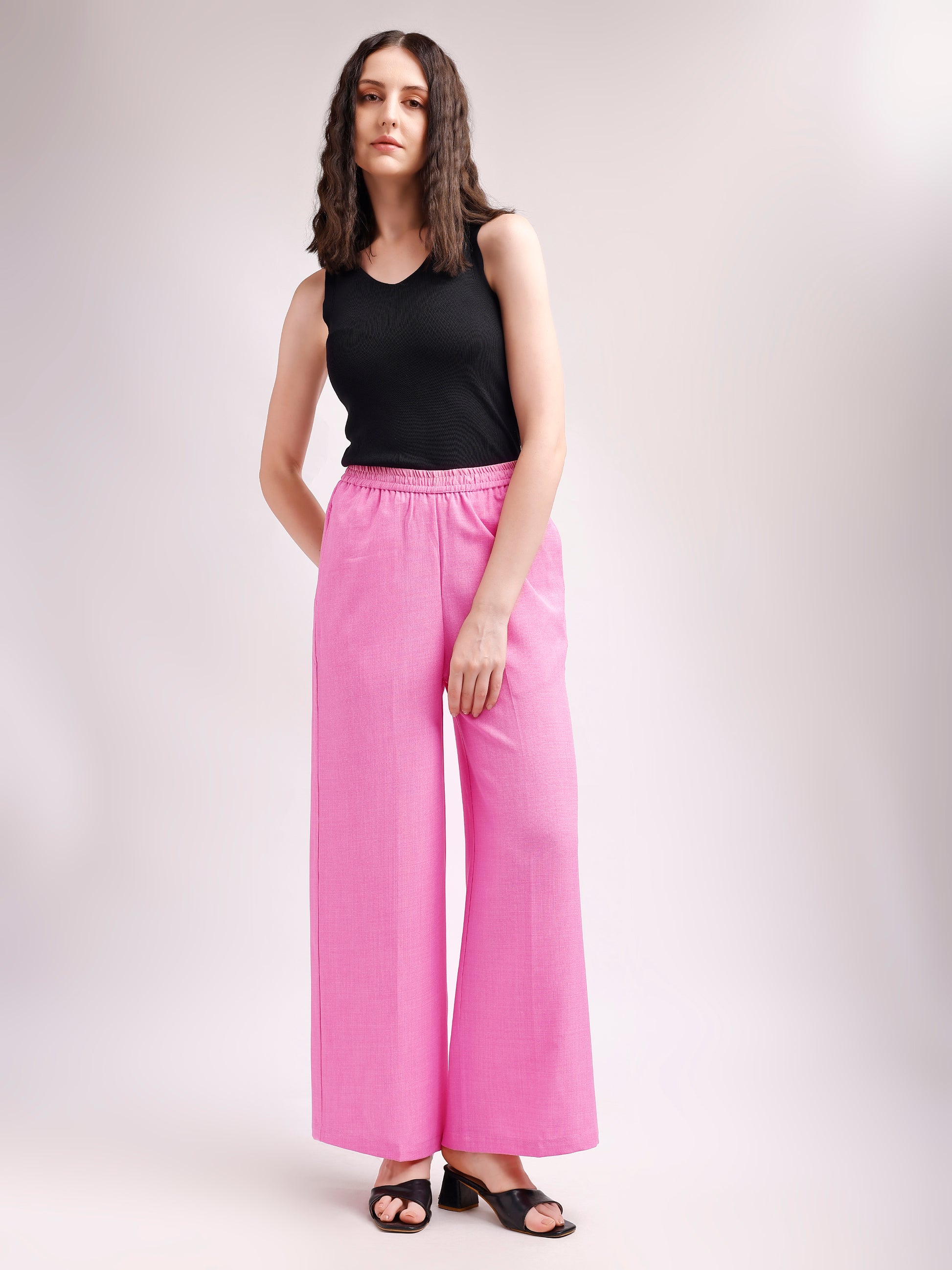 Below Knee Straight Solid Trouser