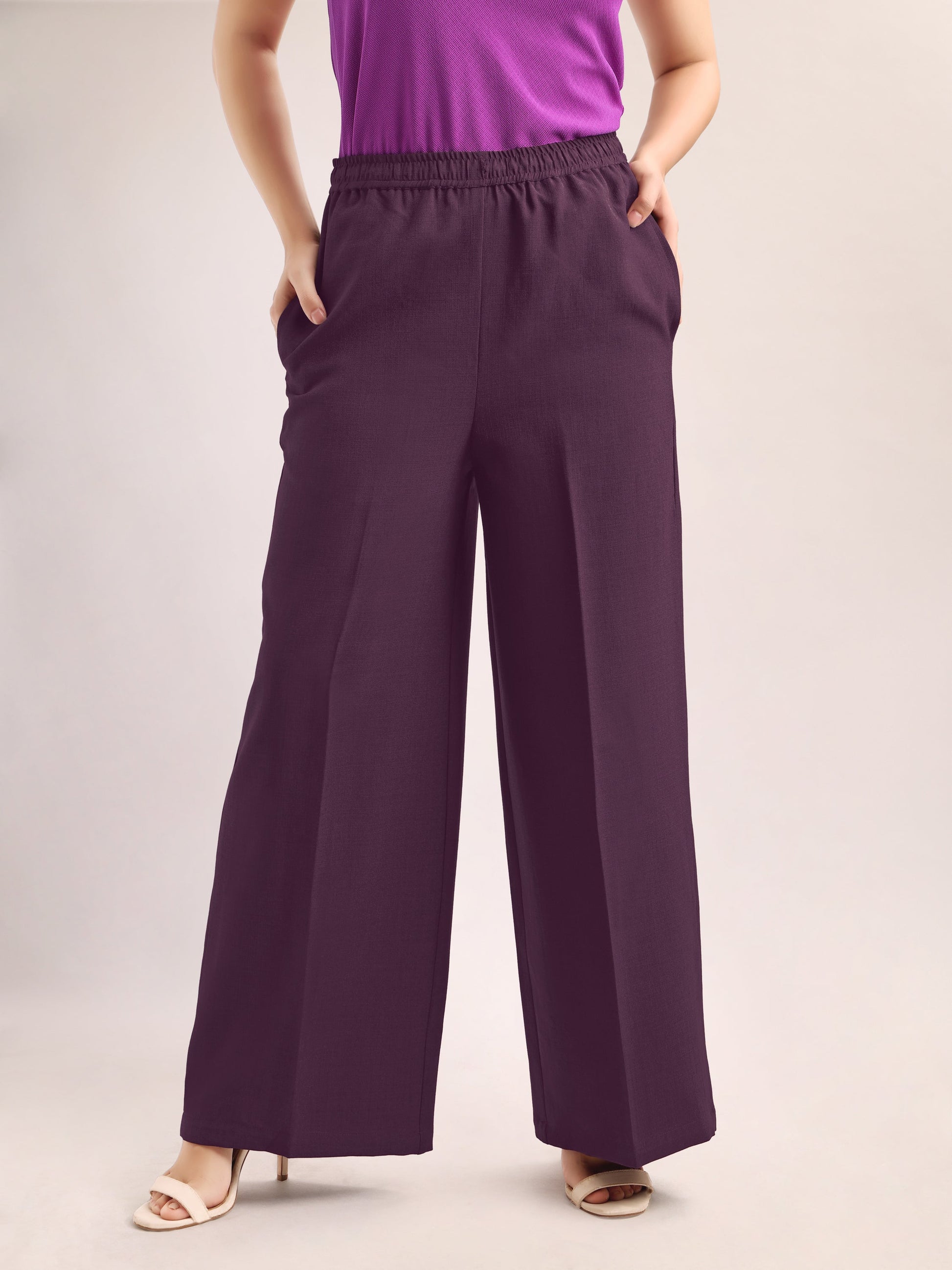 Below Knee Straight Solid Trouser