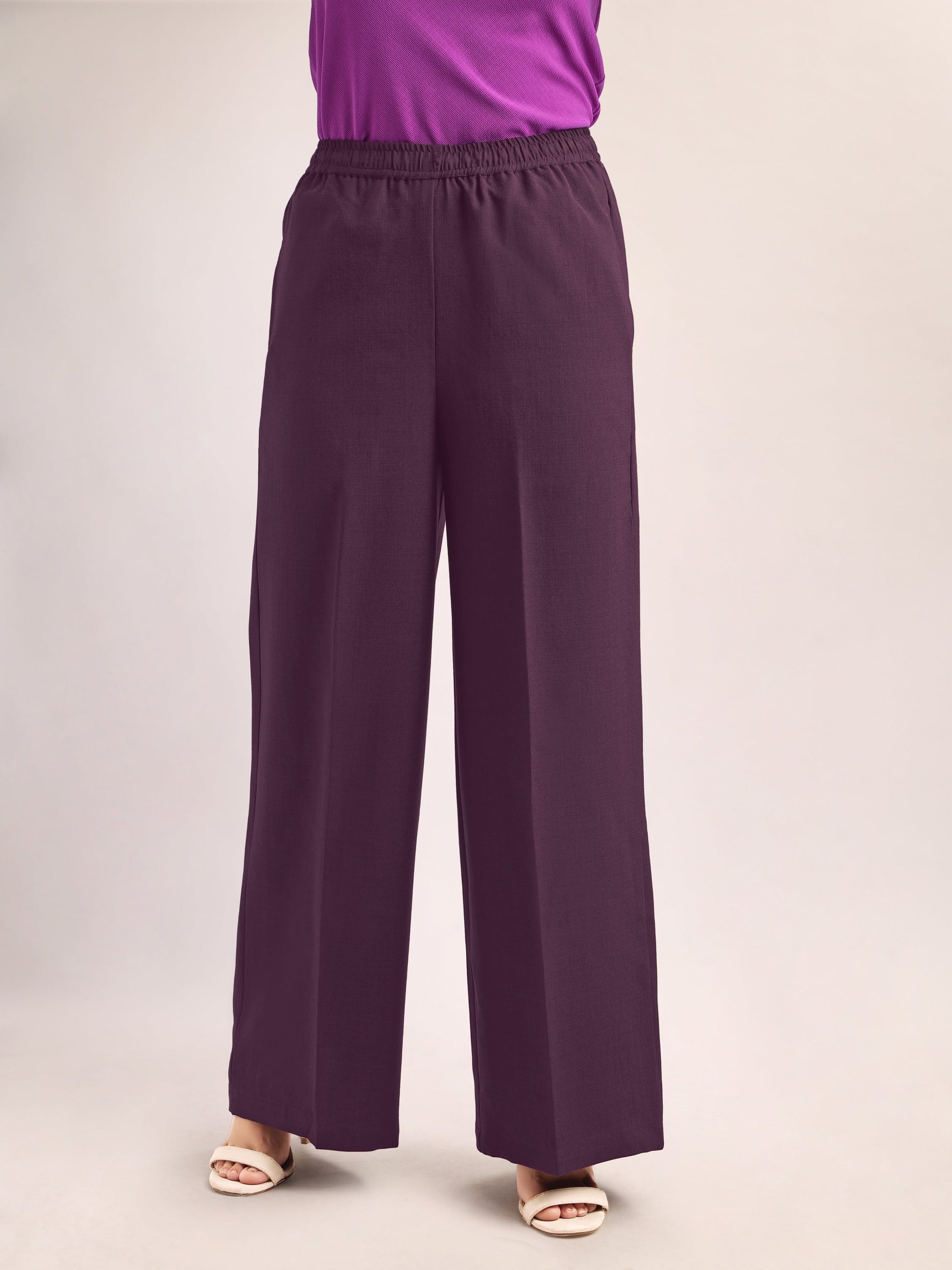 Below Knee Straight Solid Trouser