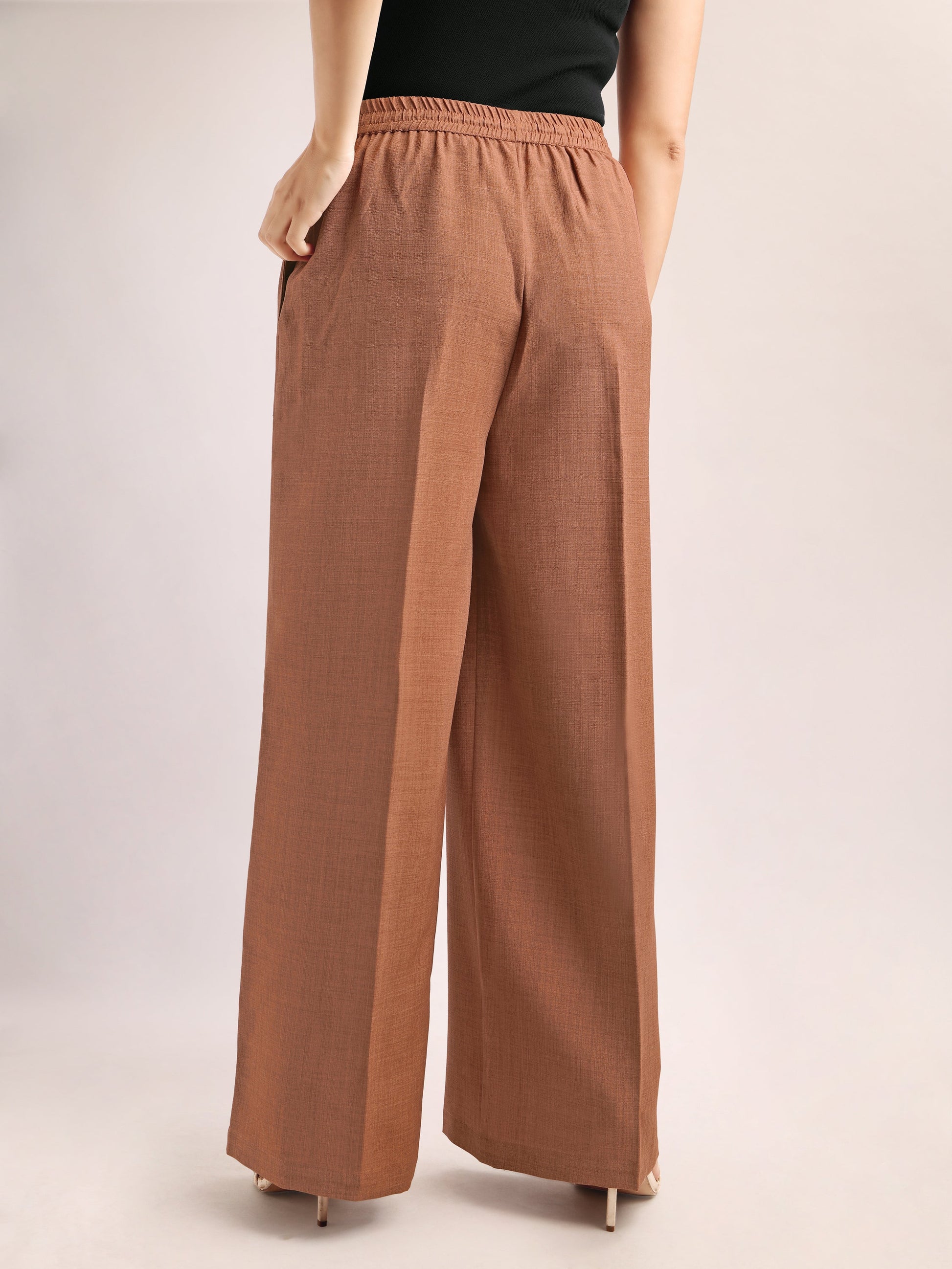 Below Knee Straight Solid Trouser