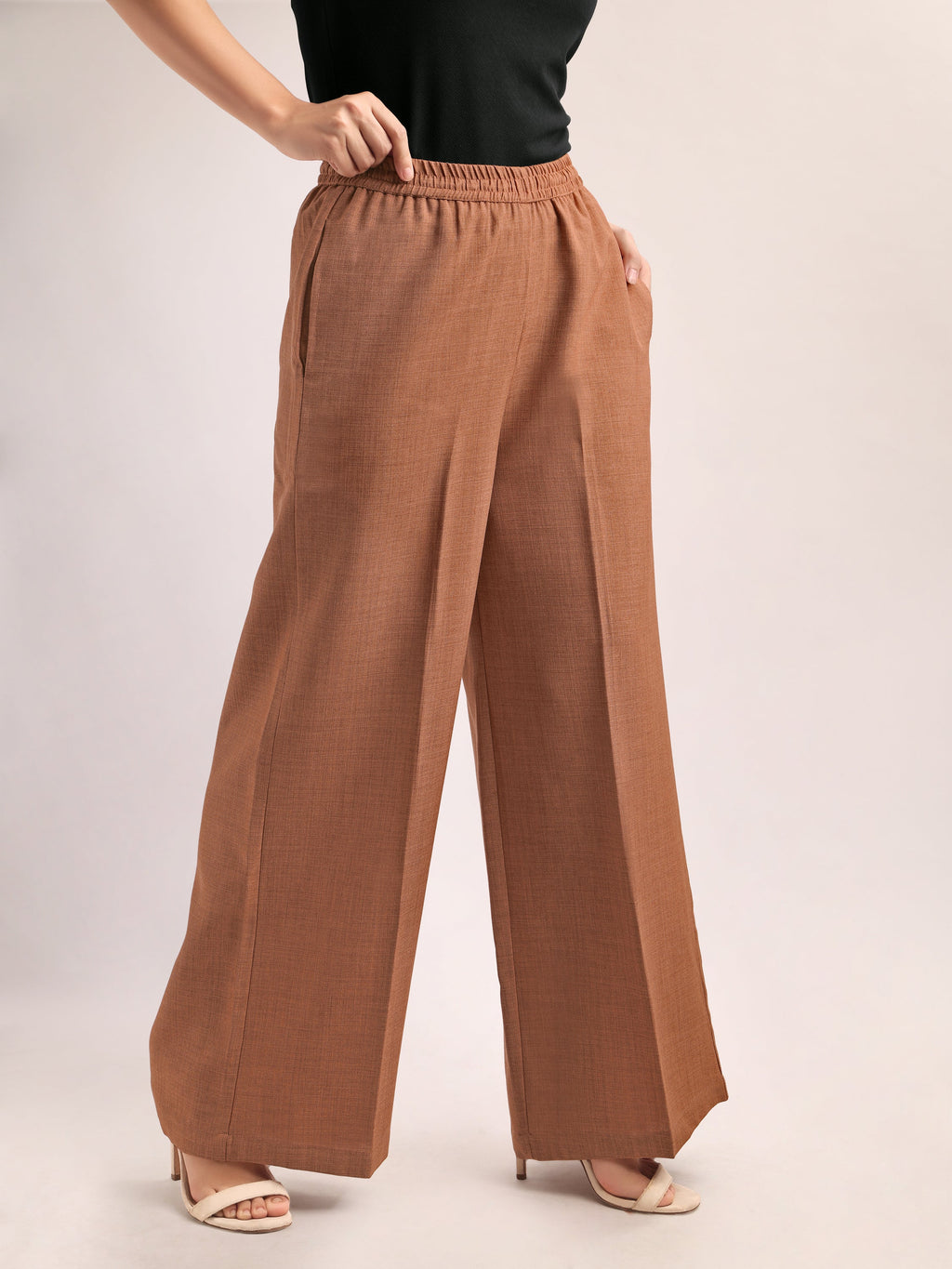 Below Knee Straight Solid Trouser