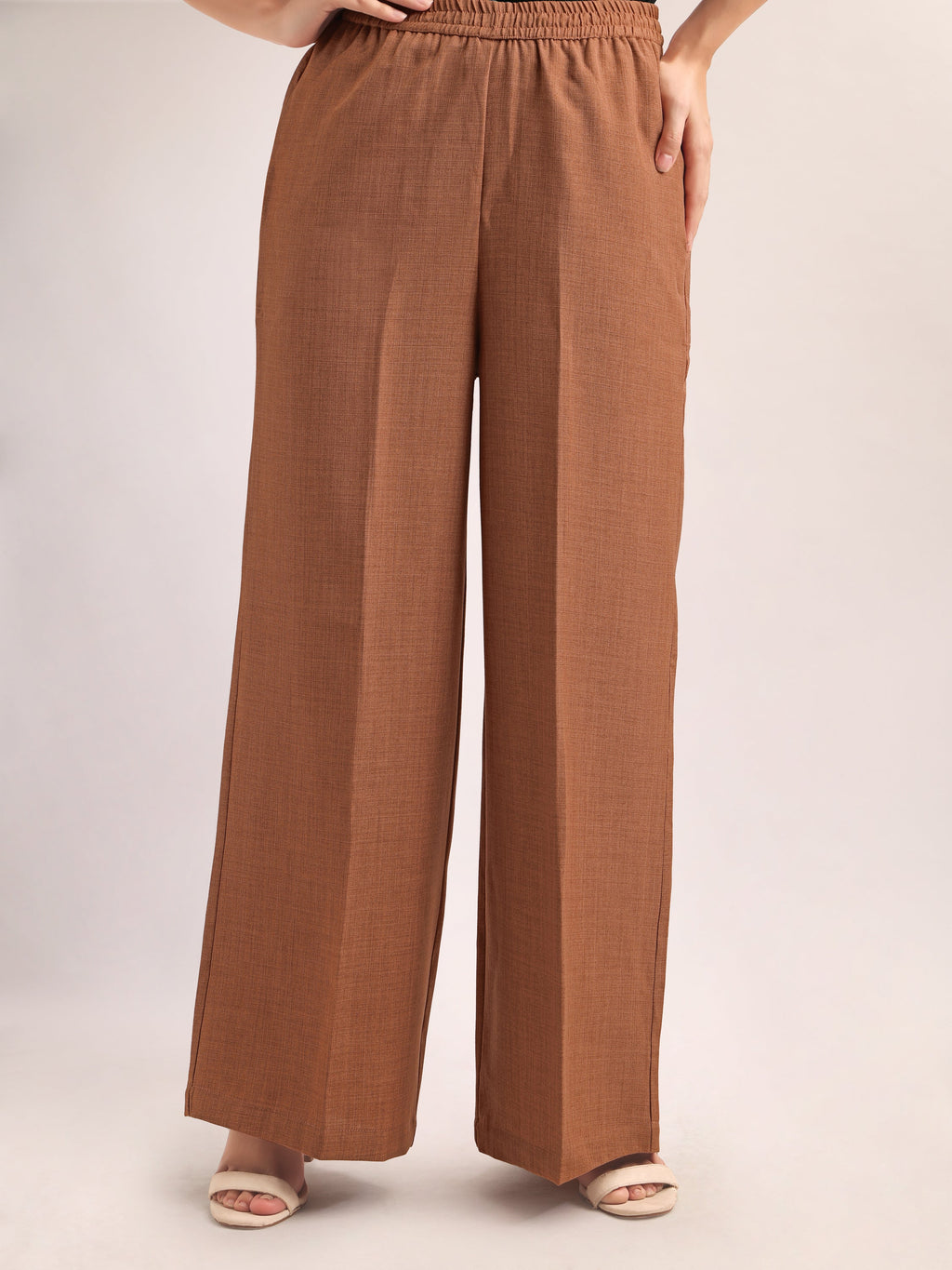 Below Knee Straight Solid Trouser