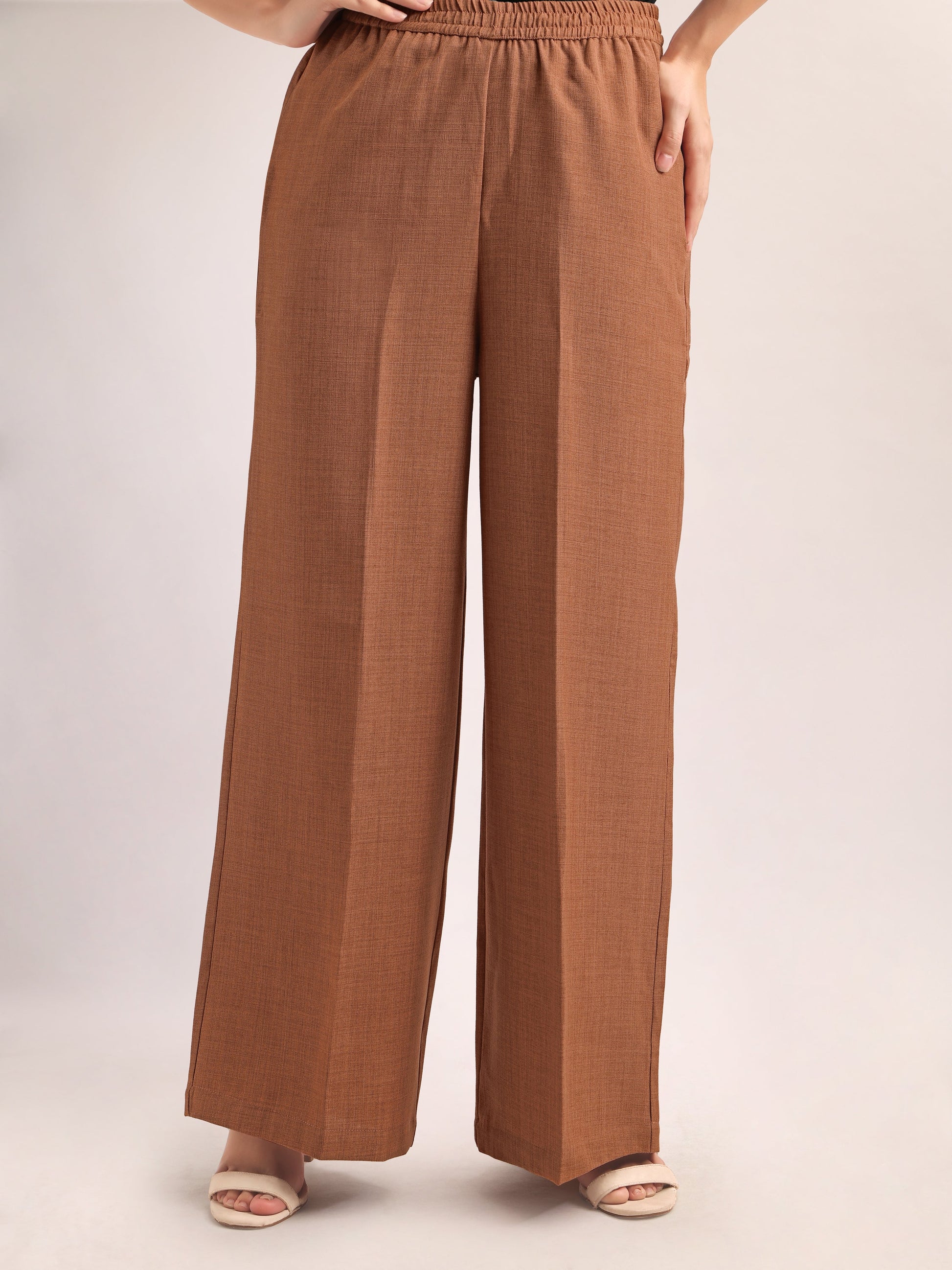 Below Knee Straight Solid Trouser