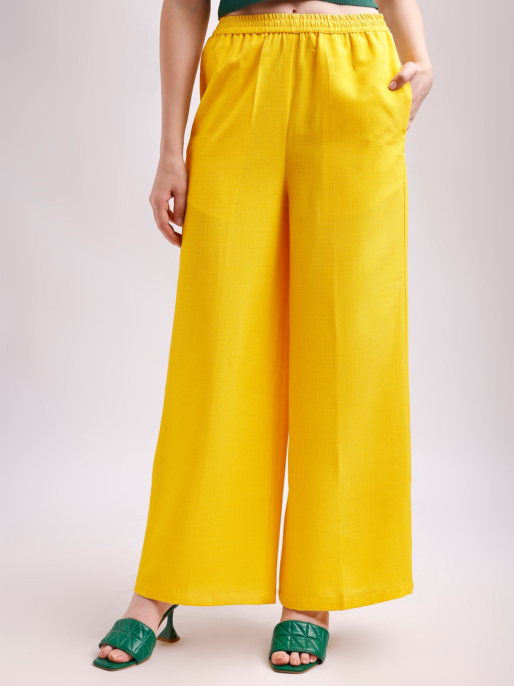 Below Knee Straight Solid Trouser