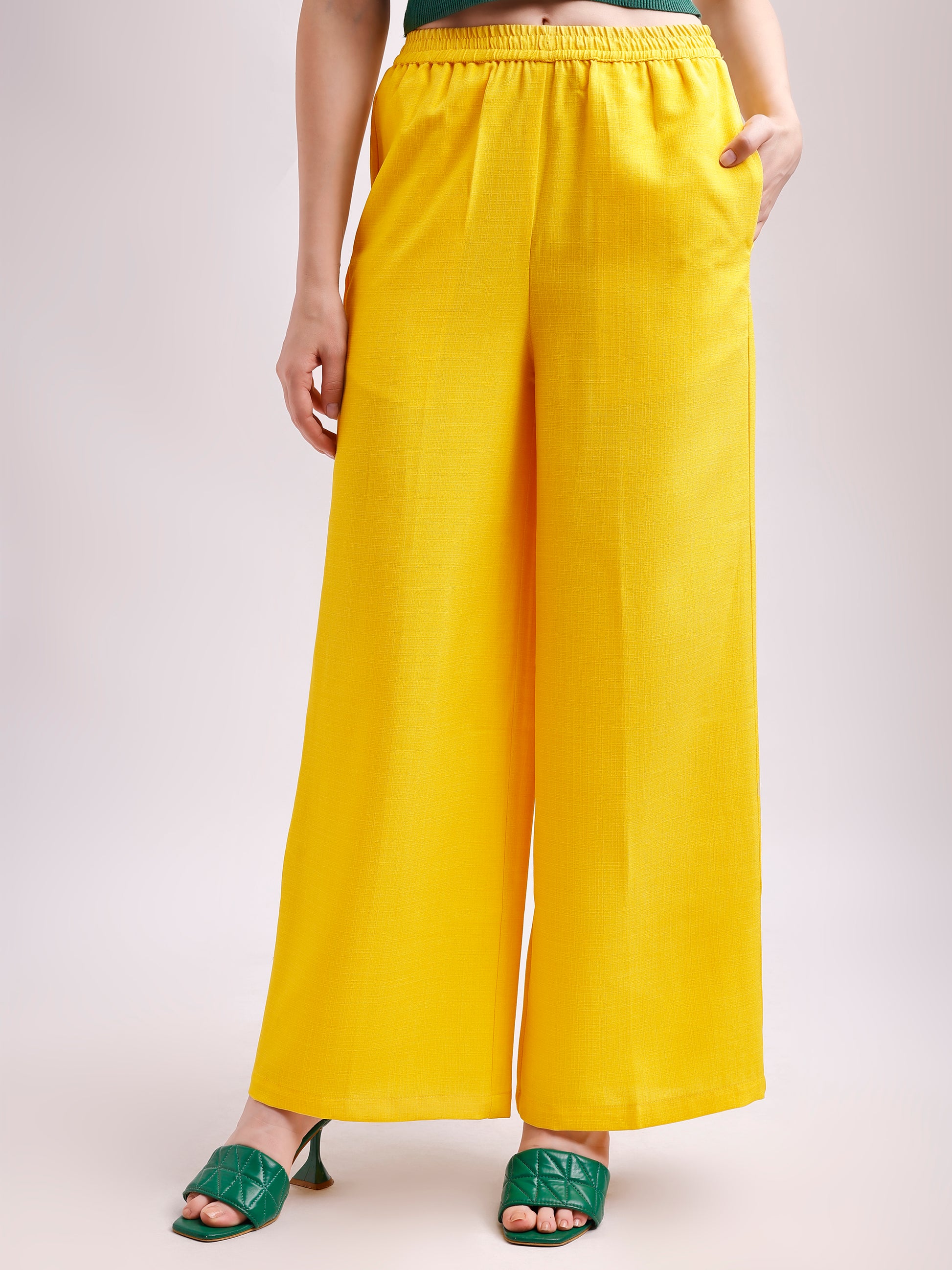 Below Knee Straight Solid Trouser