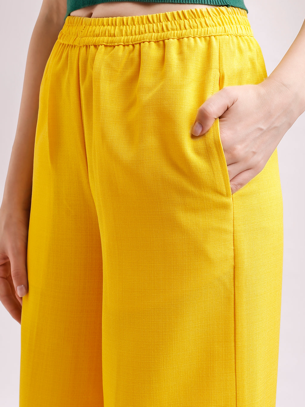 Below Knee Straight Solid Trouser