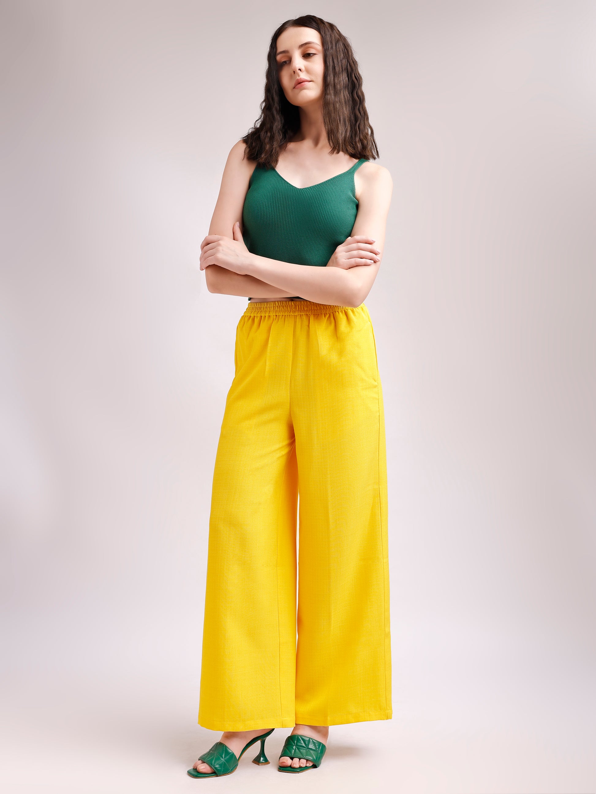 Below Knee Straight Solid Trouser