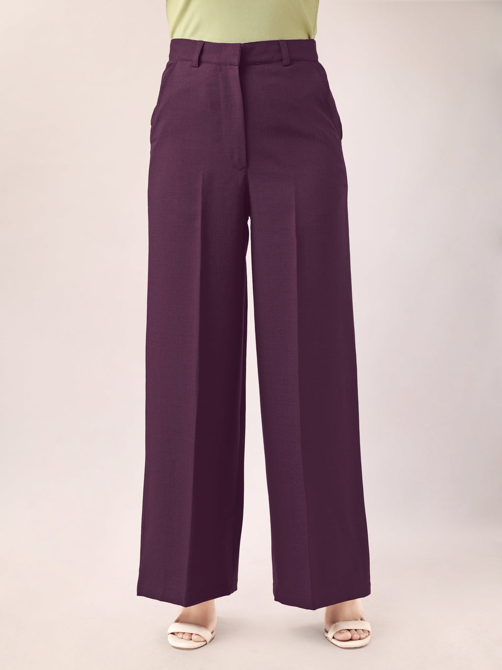 Formal Below Knee Solid Trouser