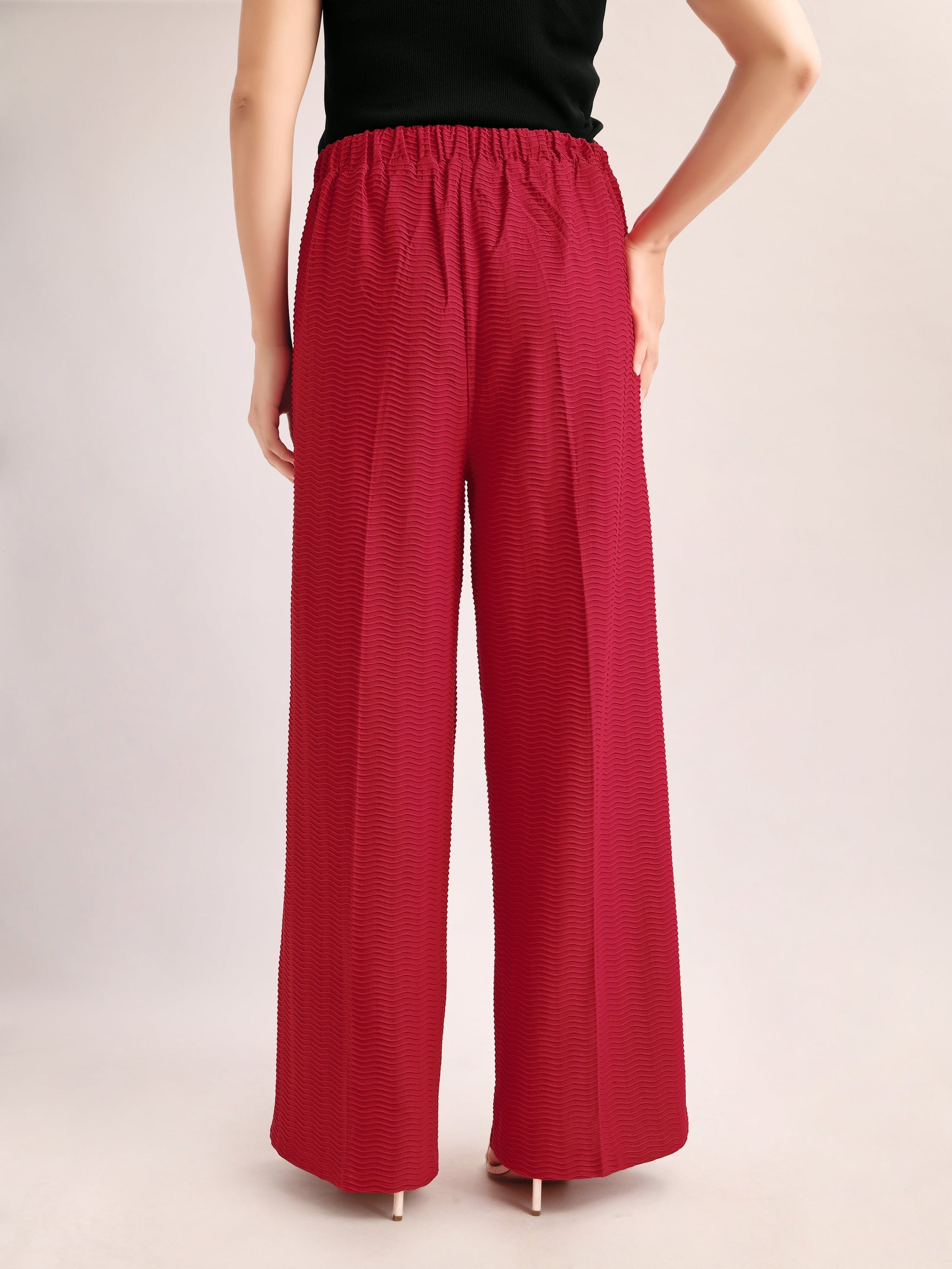 Below Knee Straight  Solid Regular Trouser