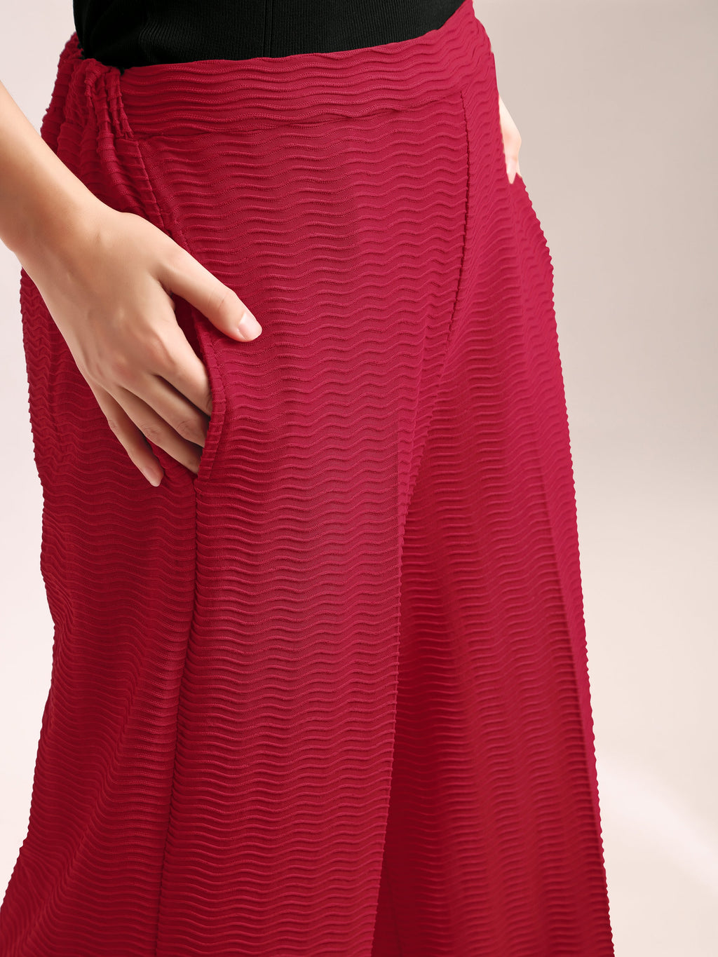 Below Knee Straight  Solid Regular Trouser