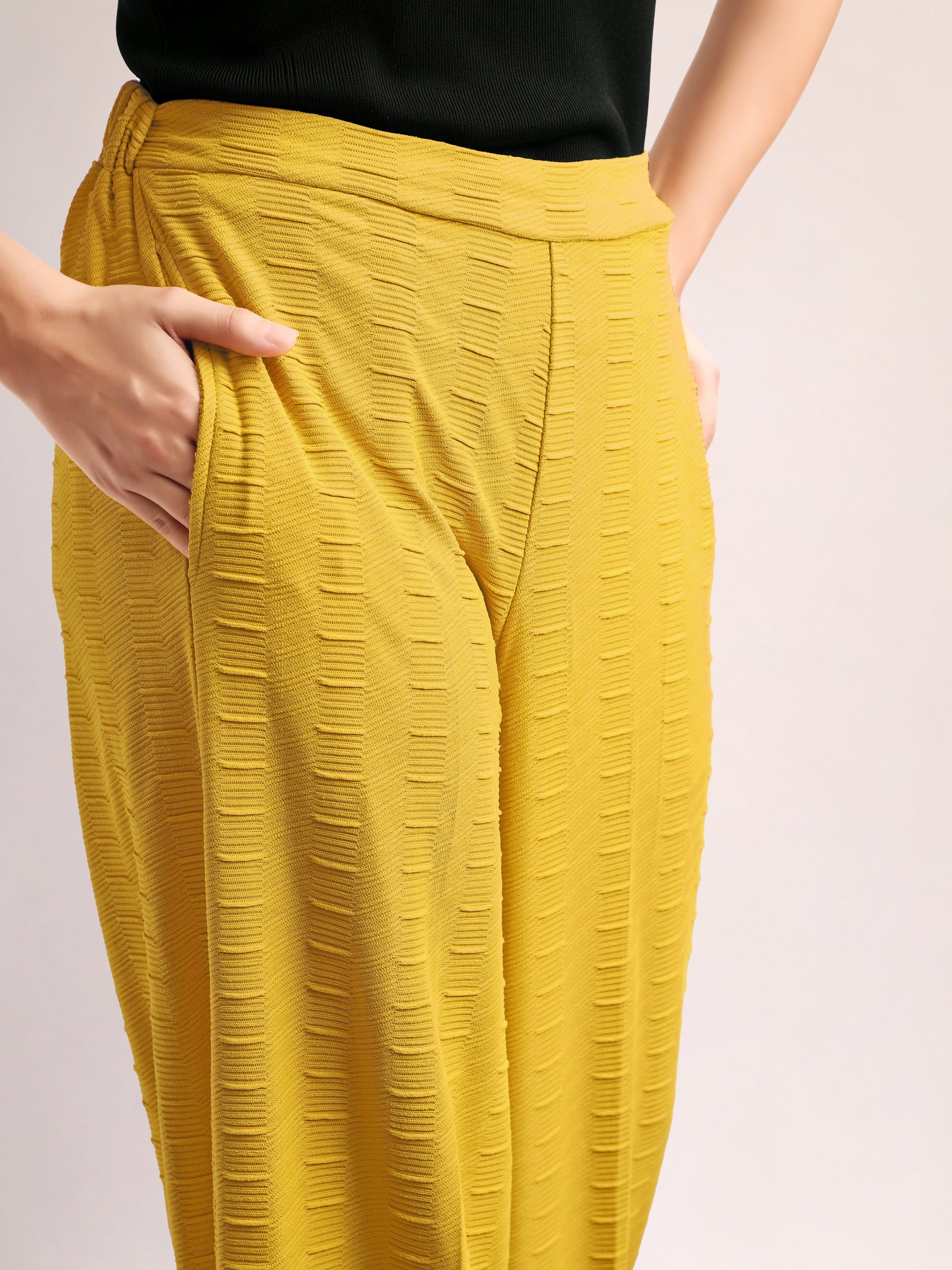 Women Relaxed Straight Leg Loose Fit Below Knee Flat Front High Rise Solid Regular Trouser