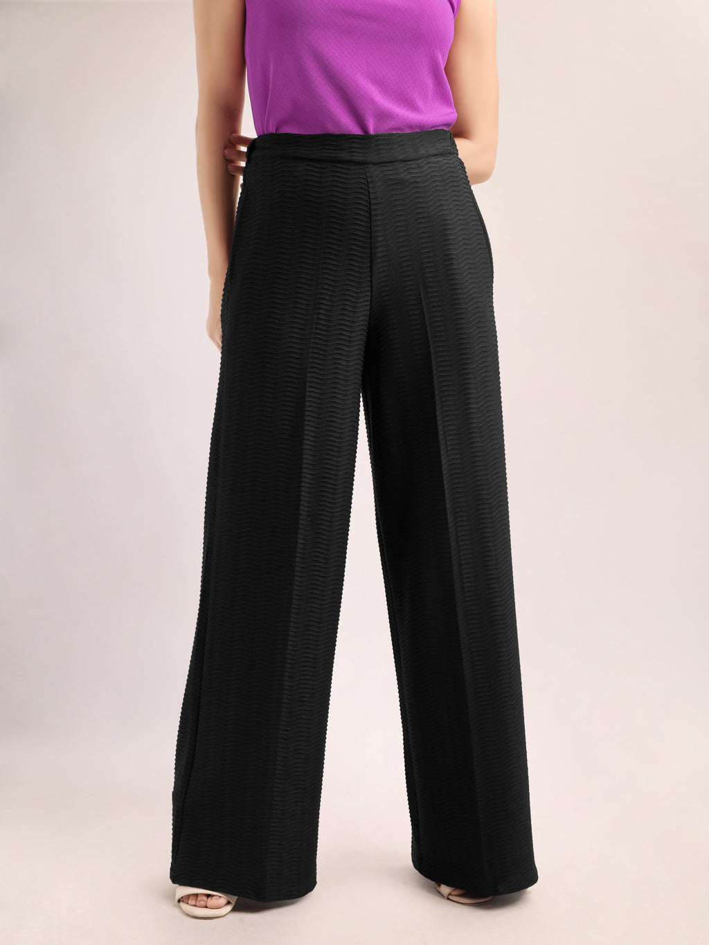 Below Knee Straight  Solid Regular Trouser