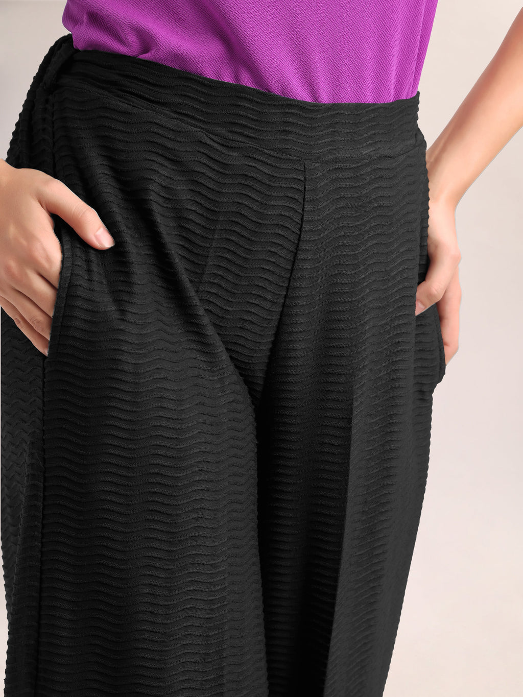 Below Knee Straight  Solid Regular Trouser