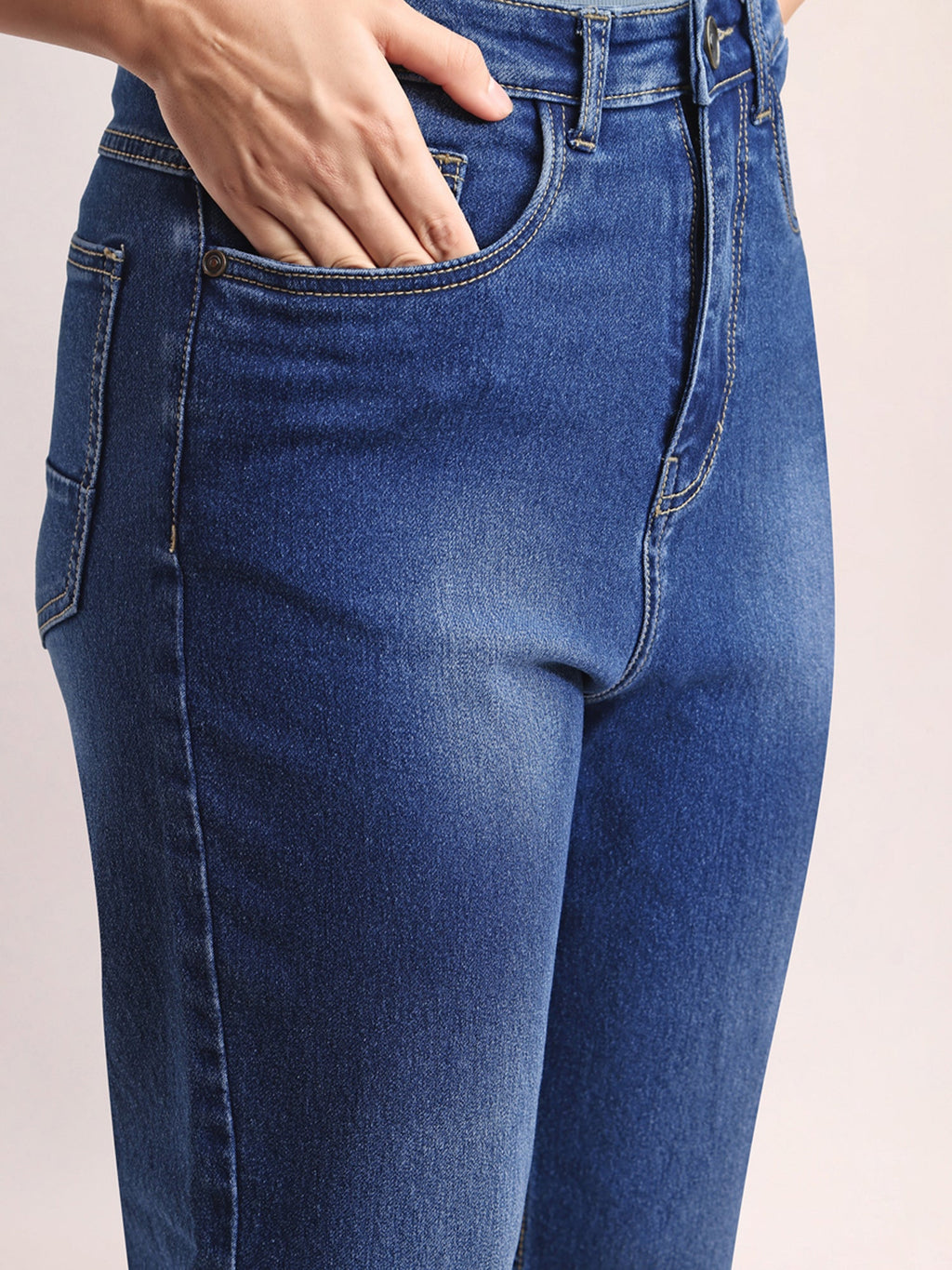 Below Knee Slim Fit Regular Jeans