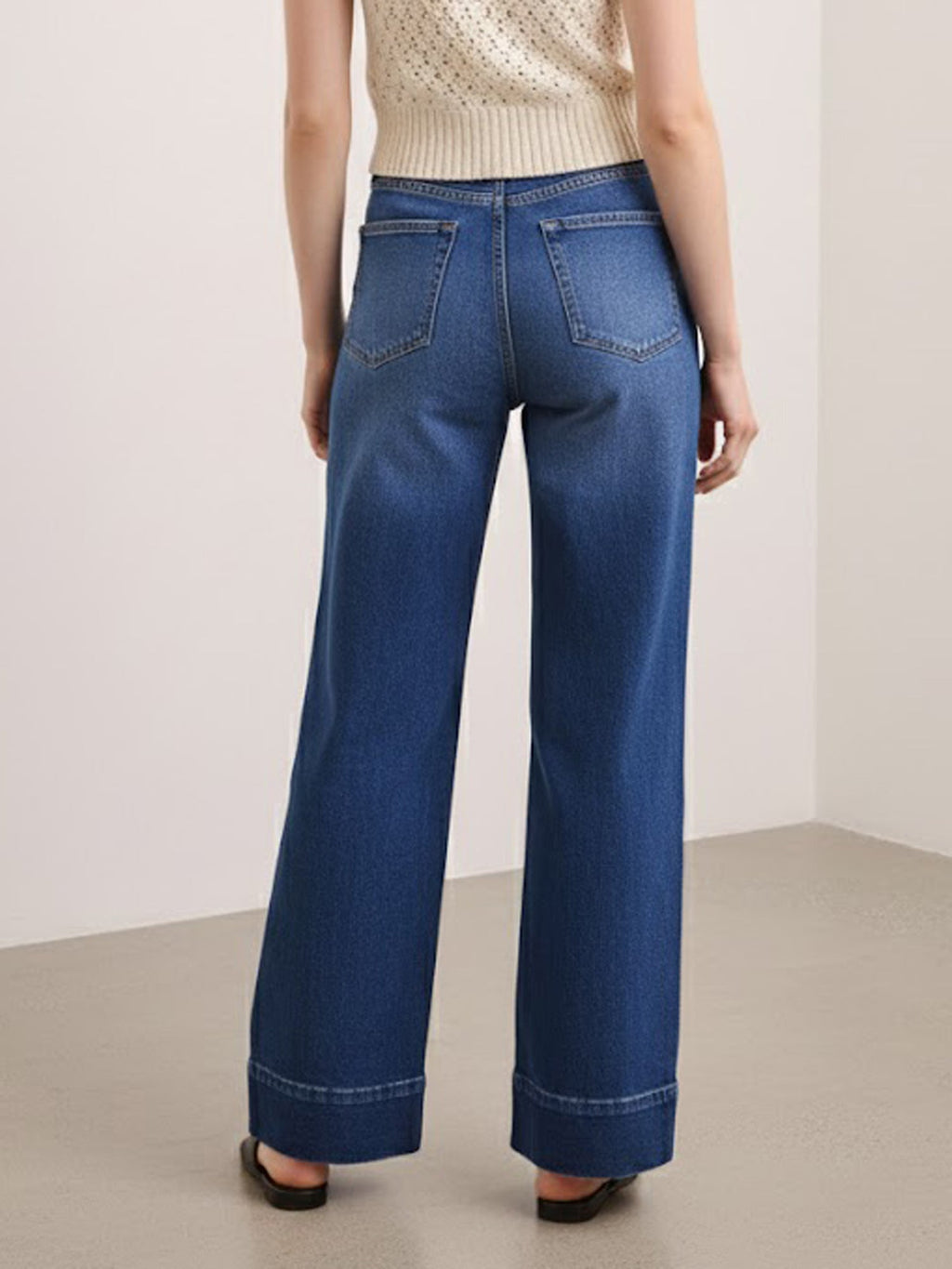 Below Knee Straight Fit Regular Jeans