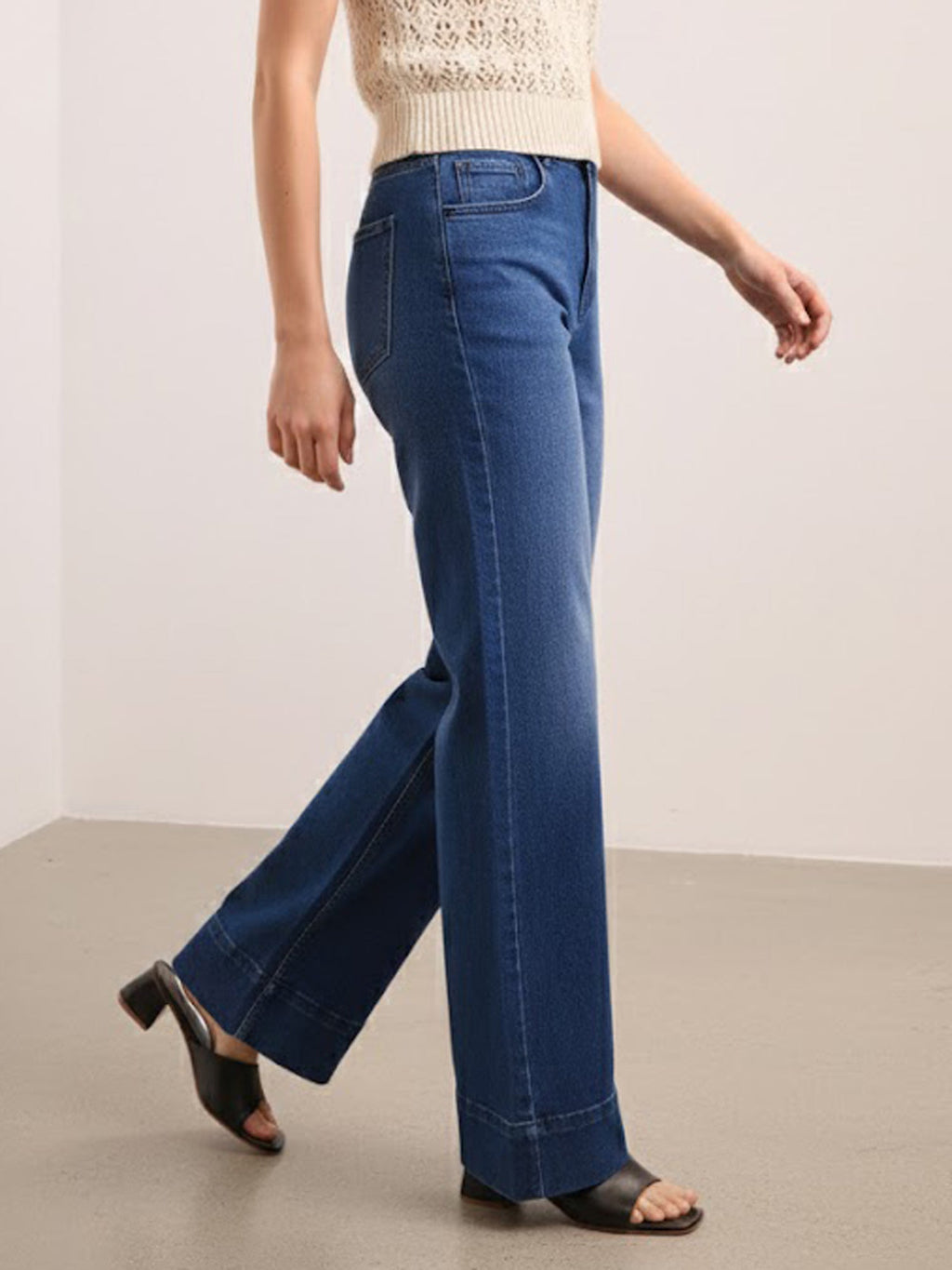 Below Knee Straight Fit Regular Jeans
