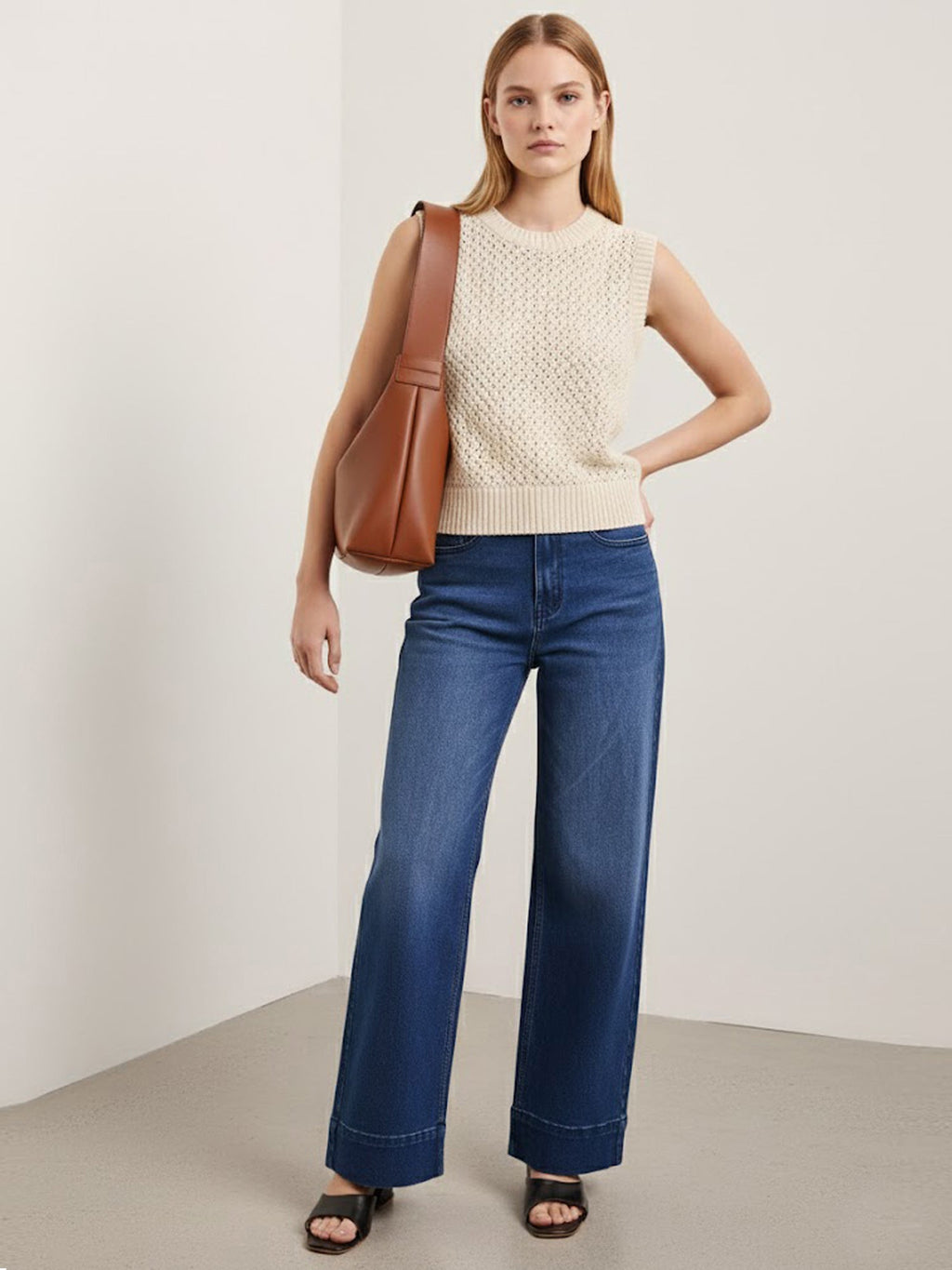 Below Knee Straight Fit Regular Jeans