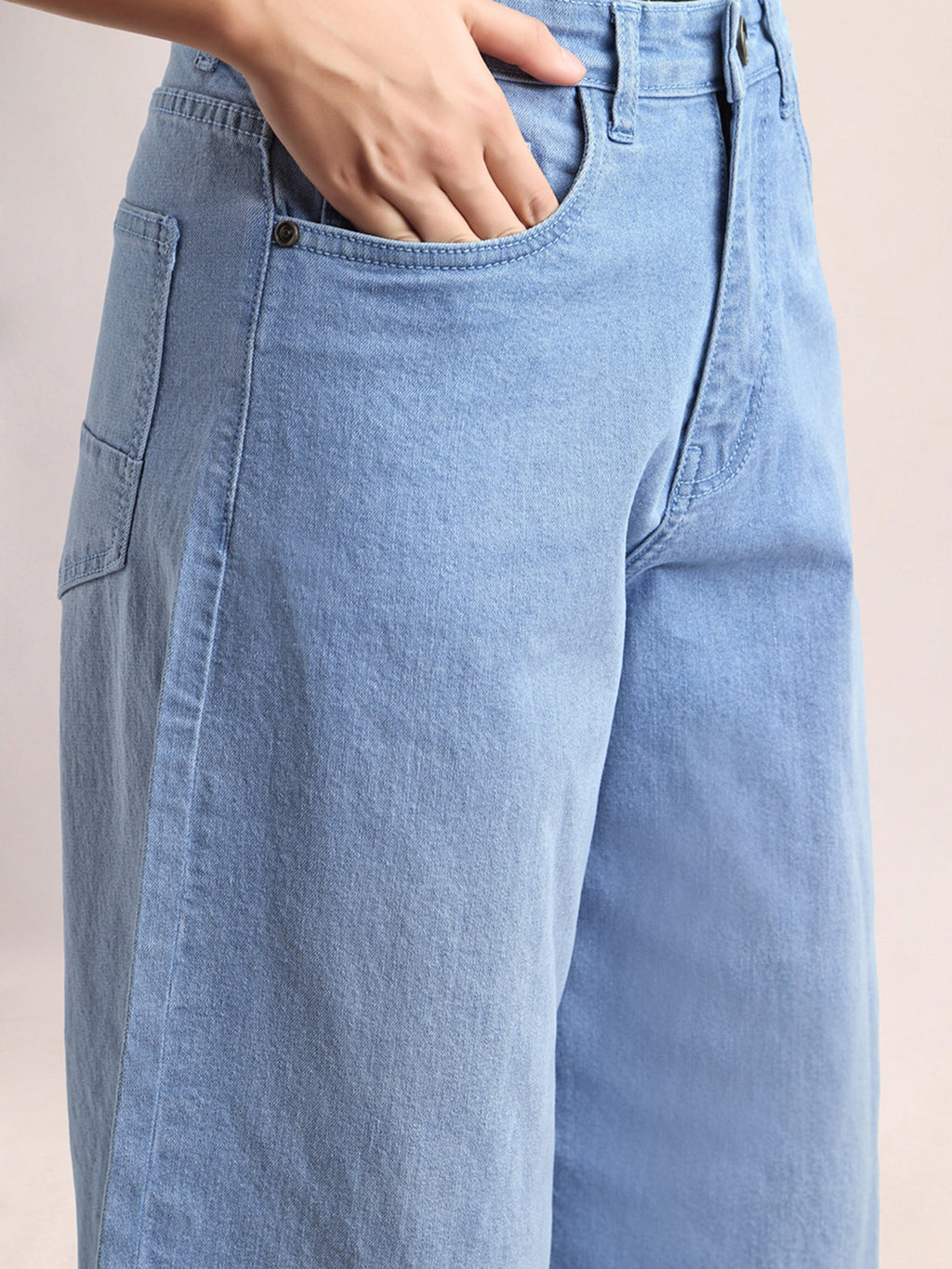 Below Knee Wide Fit Regular Jeans
