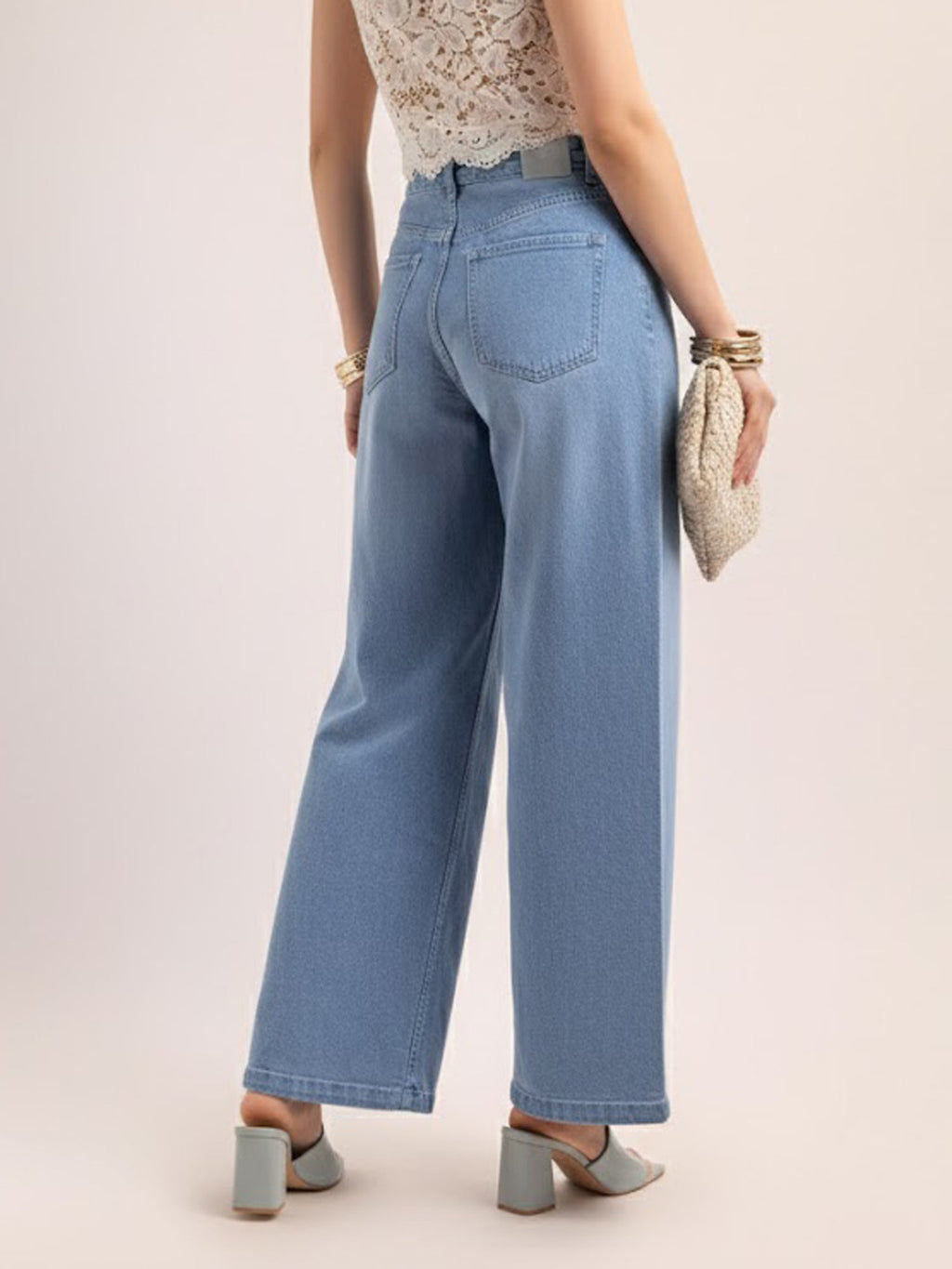 Below Knee Wide Fit Regular Jeans